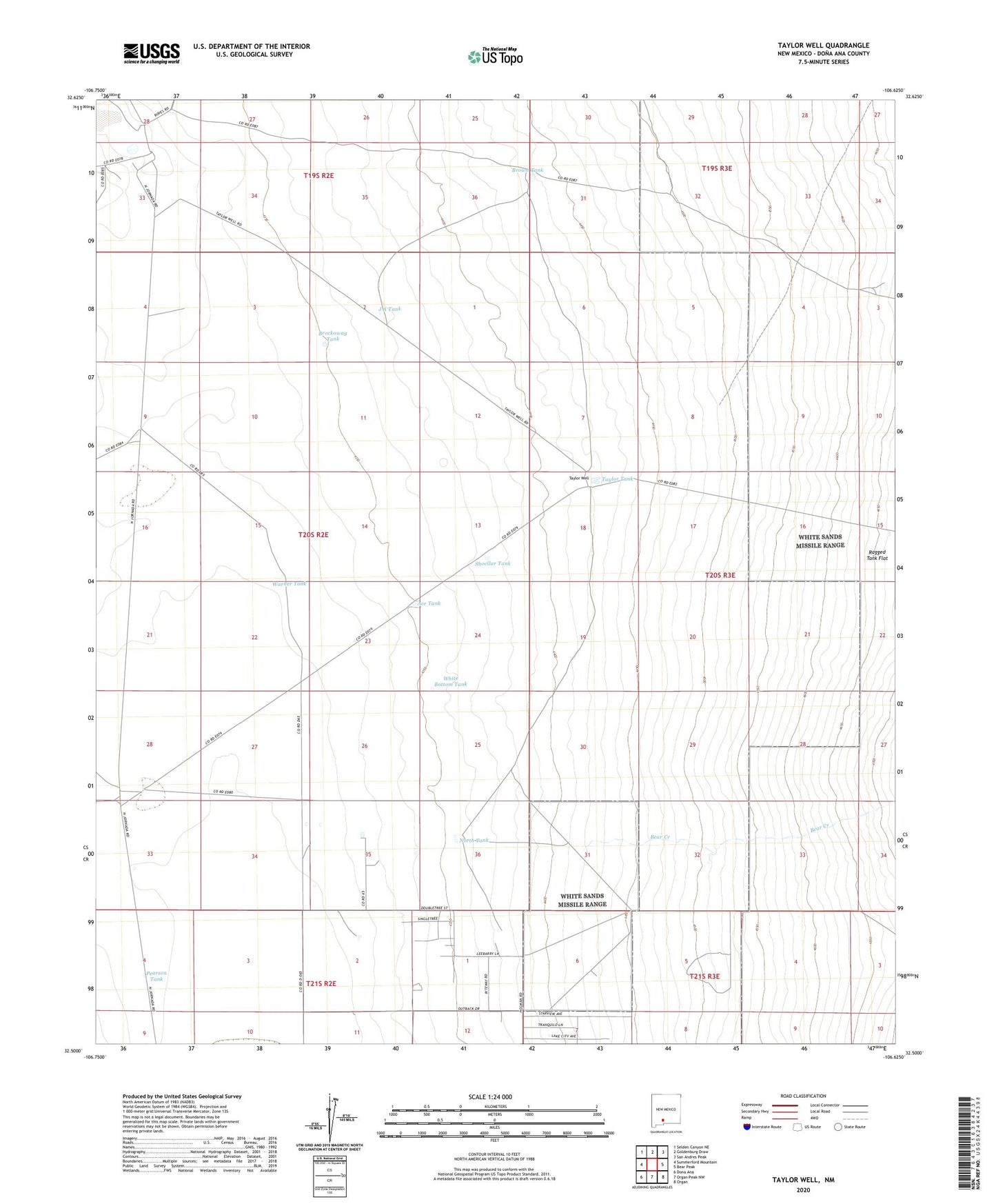Taylor Well New Mexico US Topo Map Image