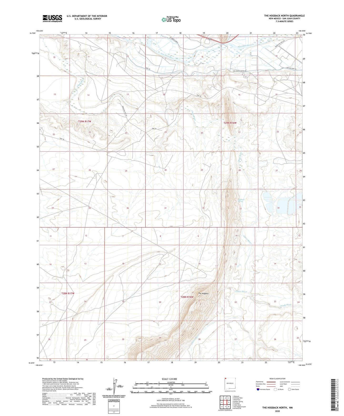 The Hogback North New Mexico US Topo Map Image