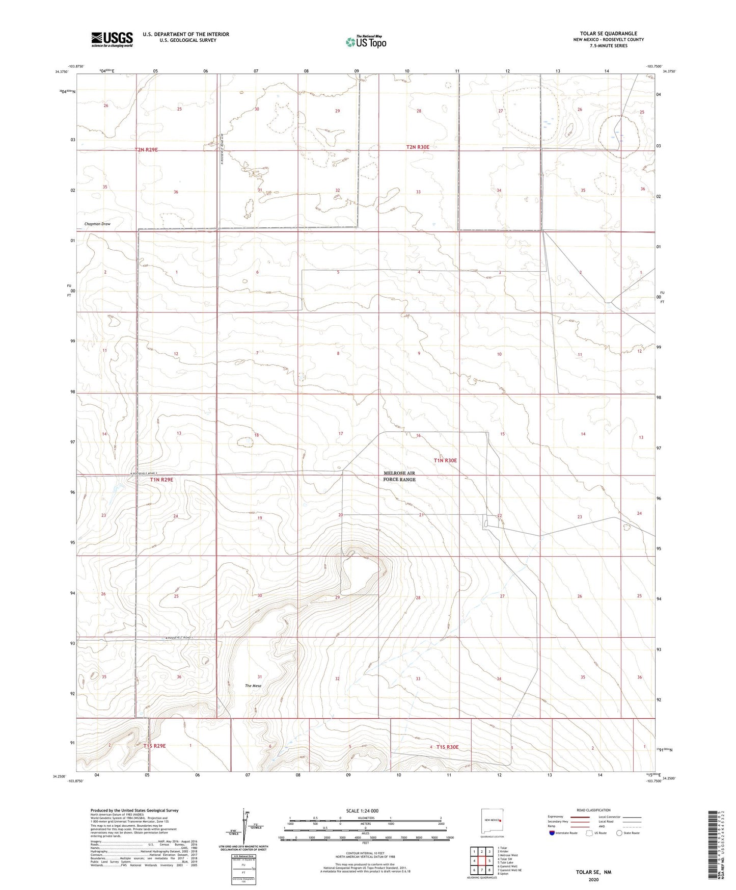 Tolar SE New Mexico US Topo Map Image