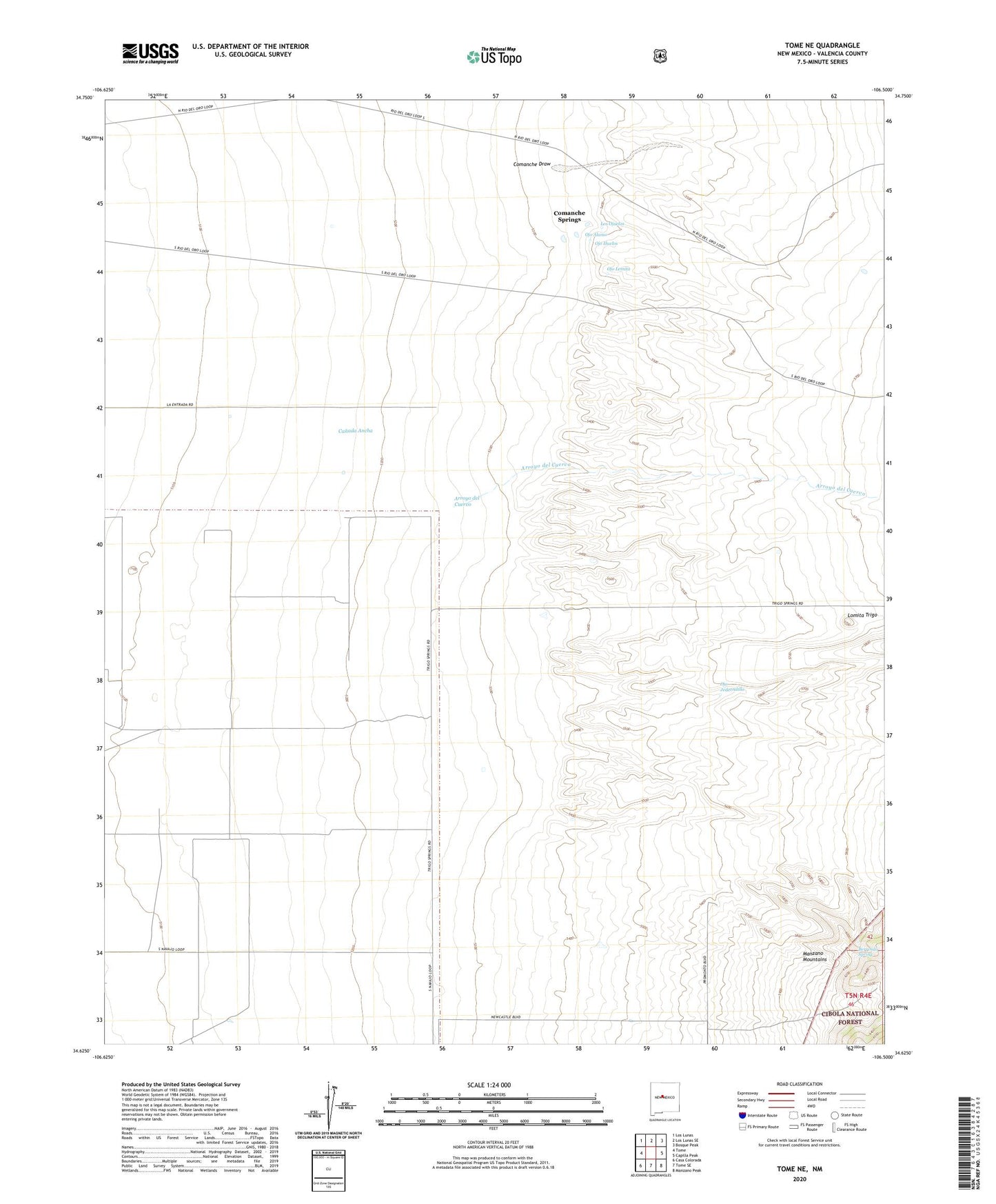 Tome NE New Mexico US Topo Map Image