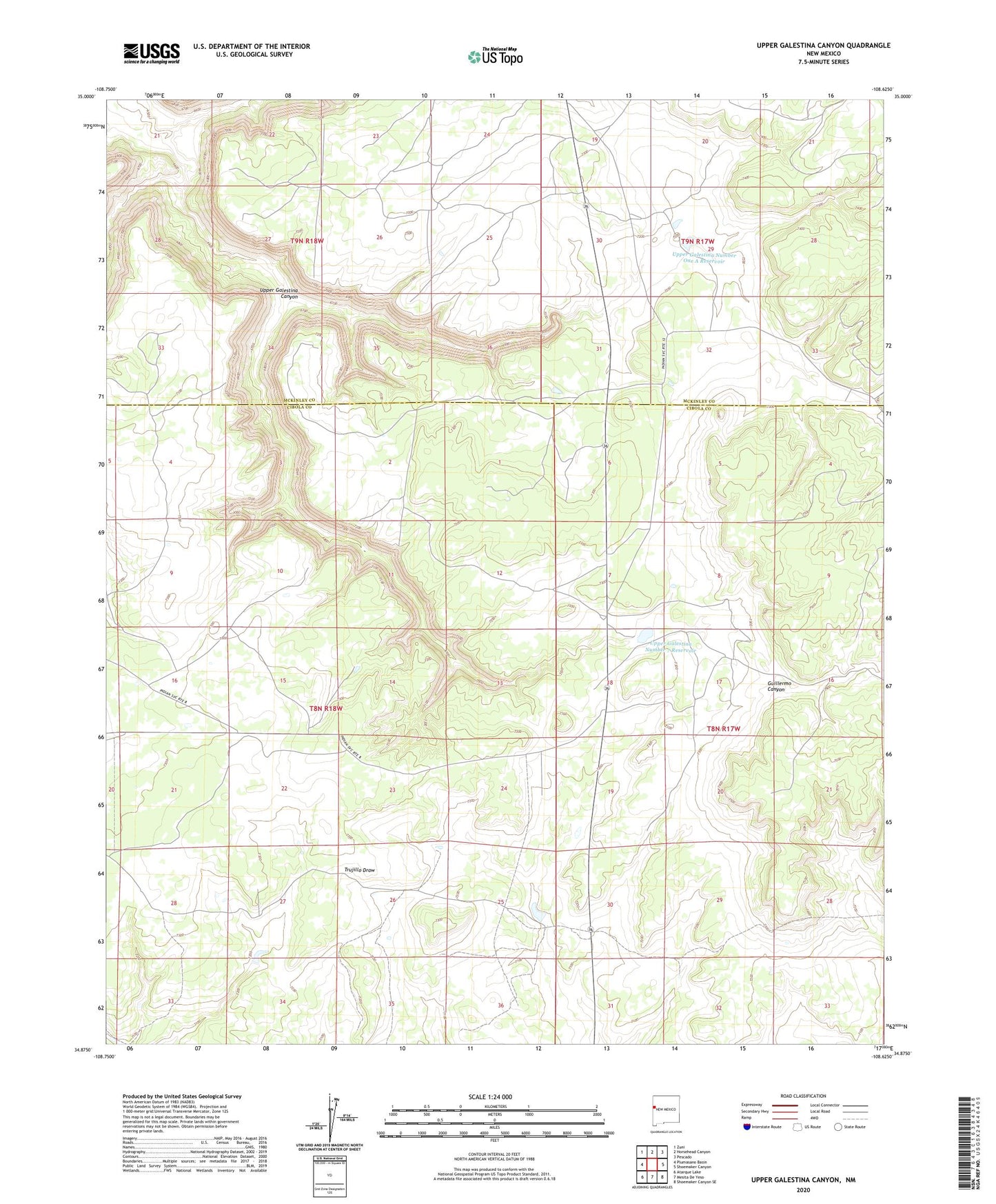 Upper Galestina Canyon New Mexico US Topo Map Image