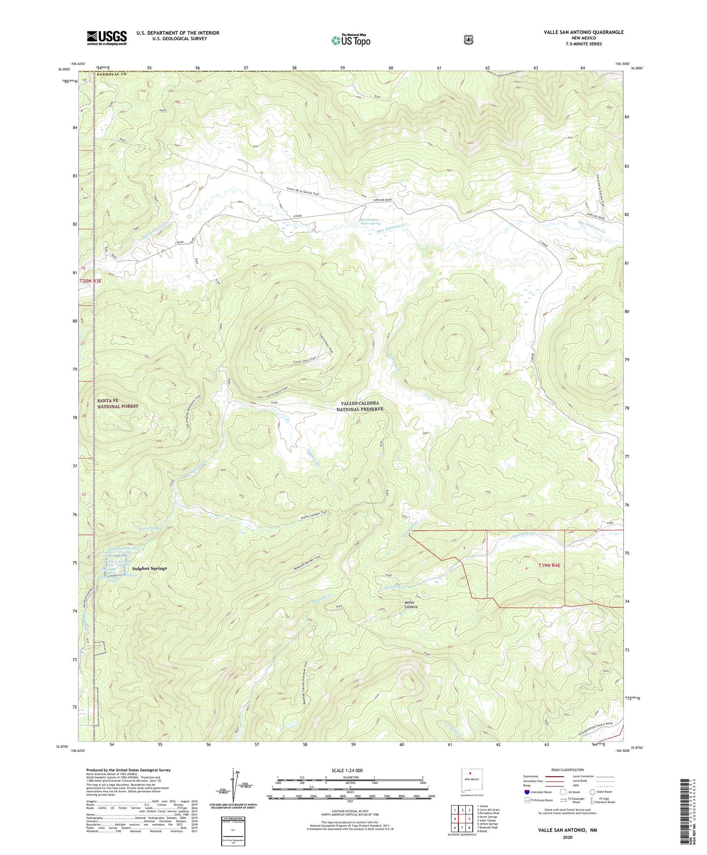 Valle San Antonio New Mexico US Topo Map Image