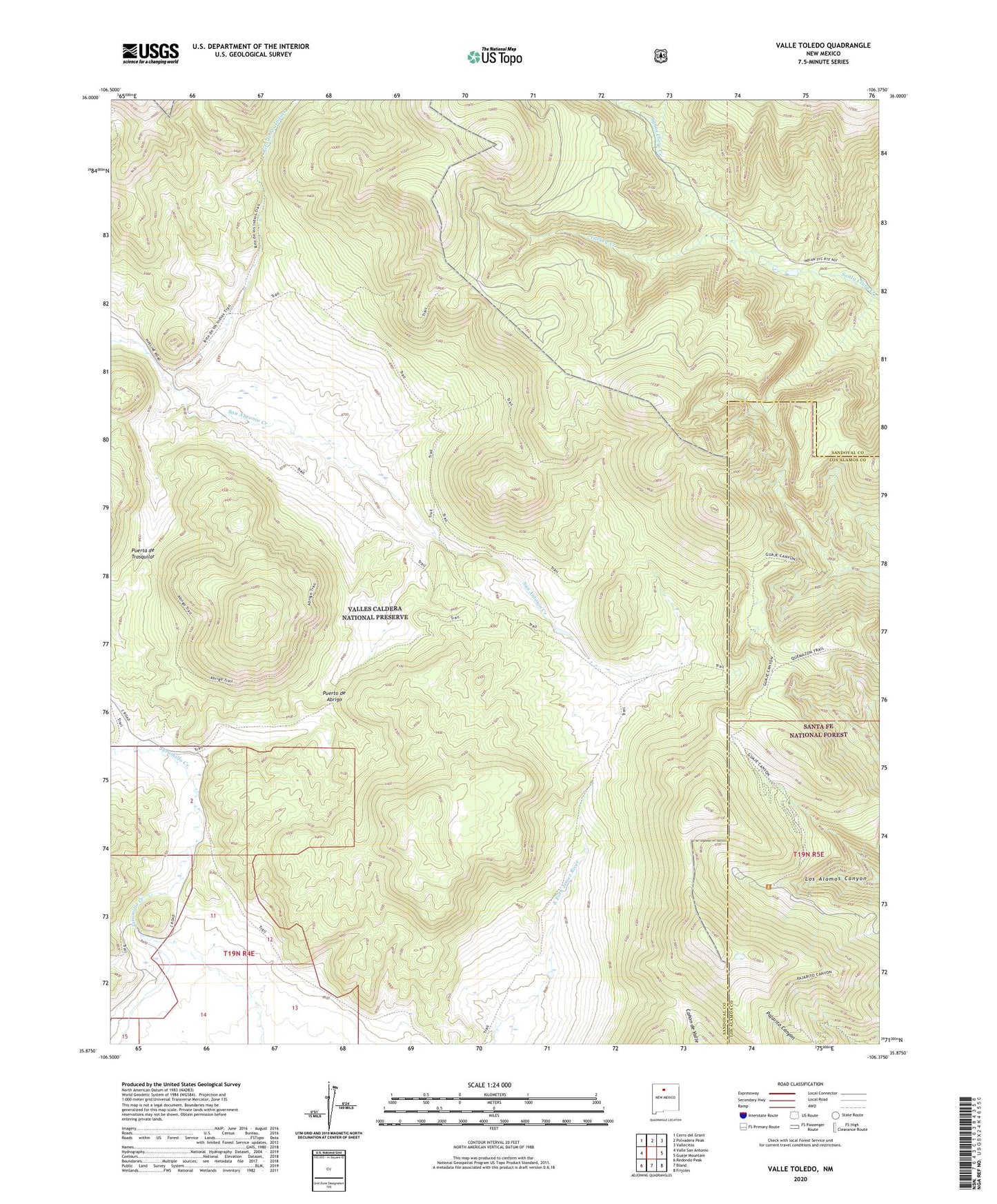 Valle Toledo New Mexico US Topo Map Image