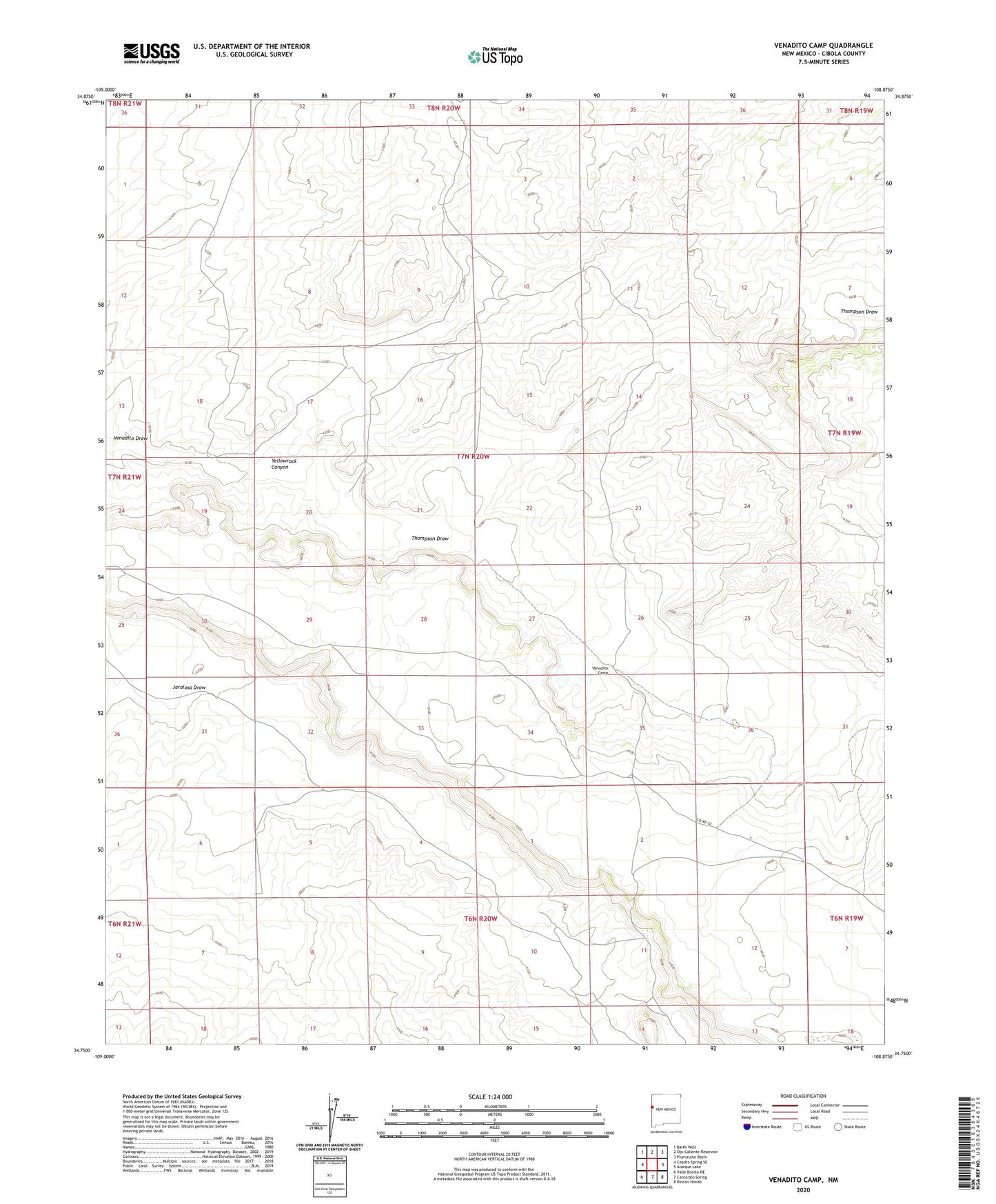 Venadito Camp New Mexico US Topo Map Image