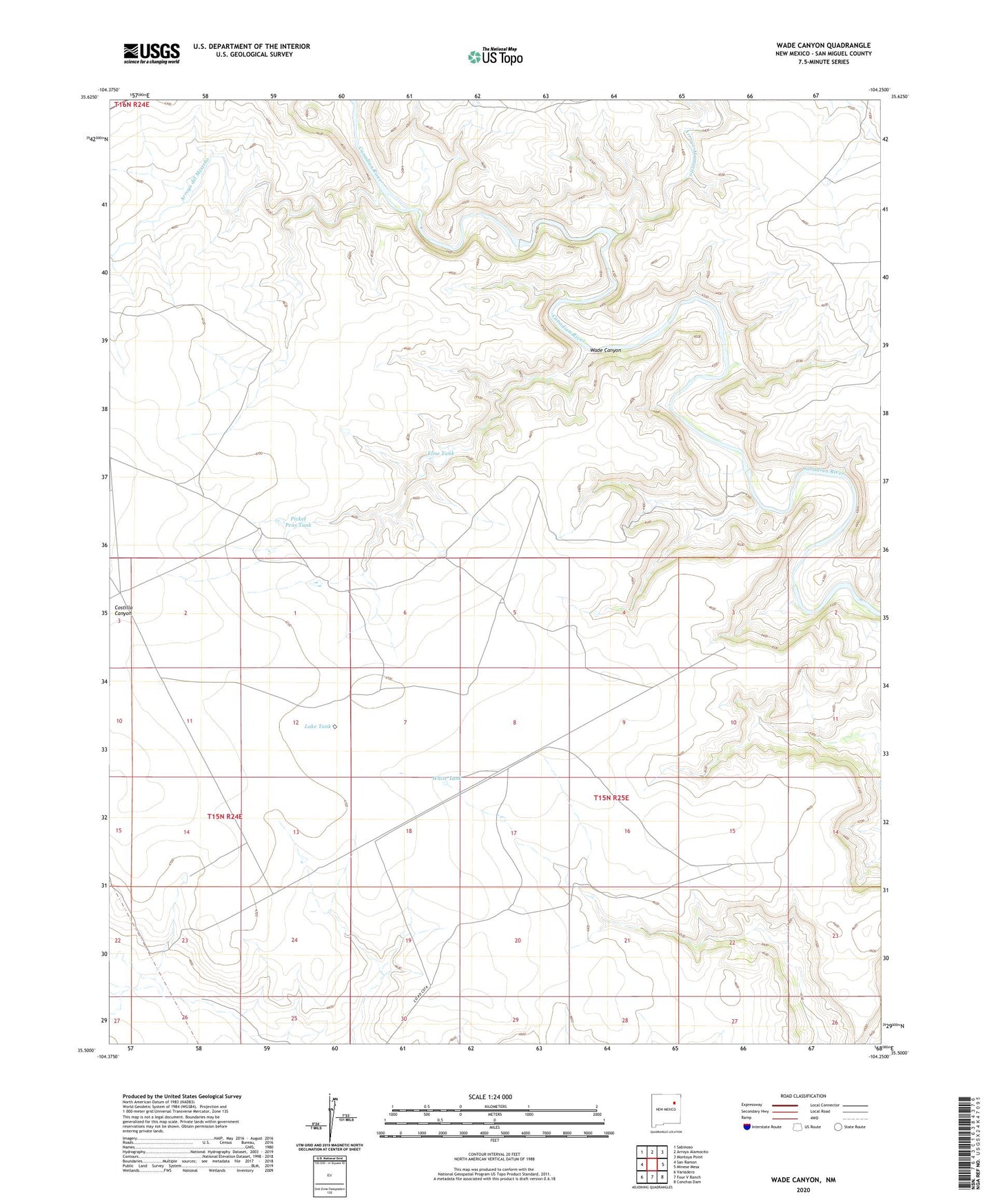 Wade Canyon New Mexico US Topo Map Image