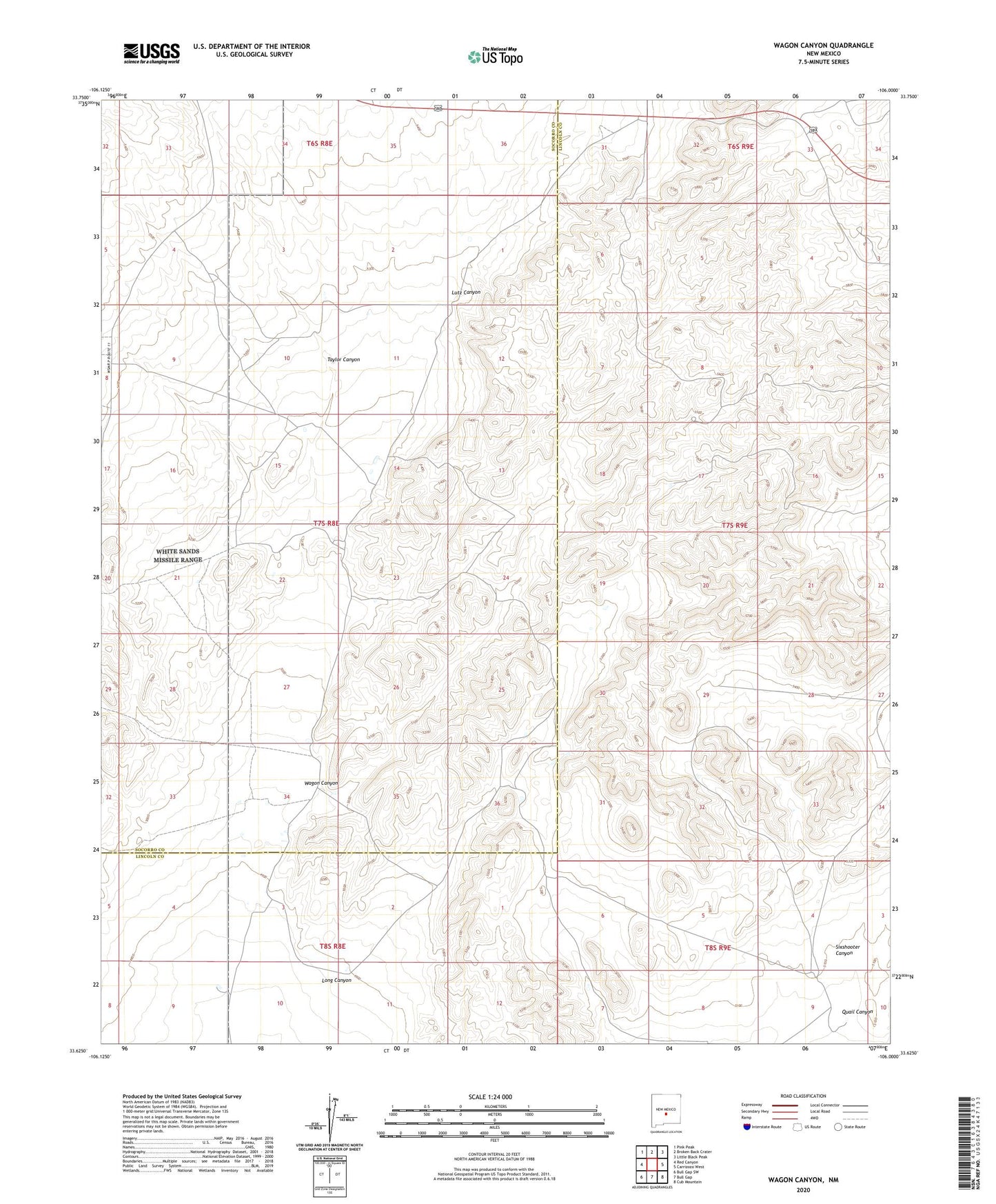 Wagon Canyon New Mexico US Topo Map Image
