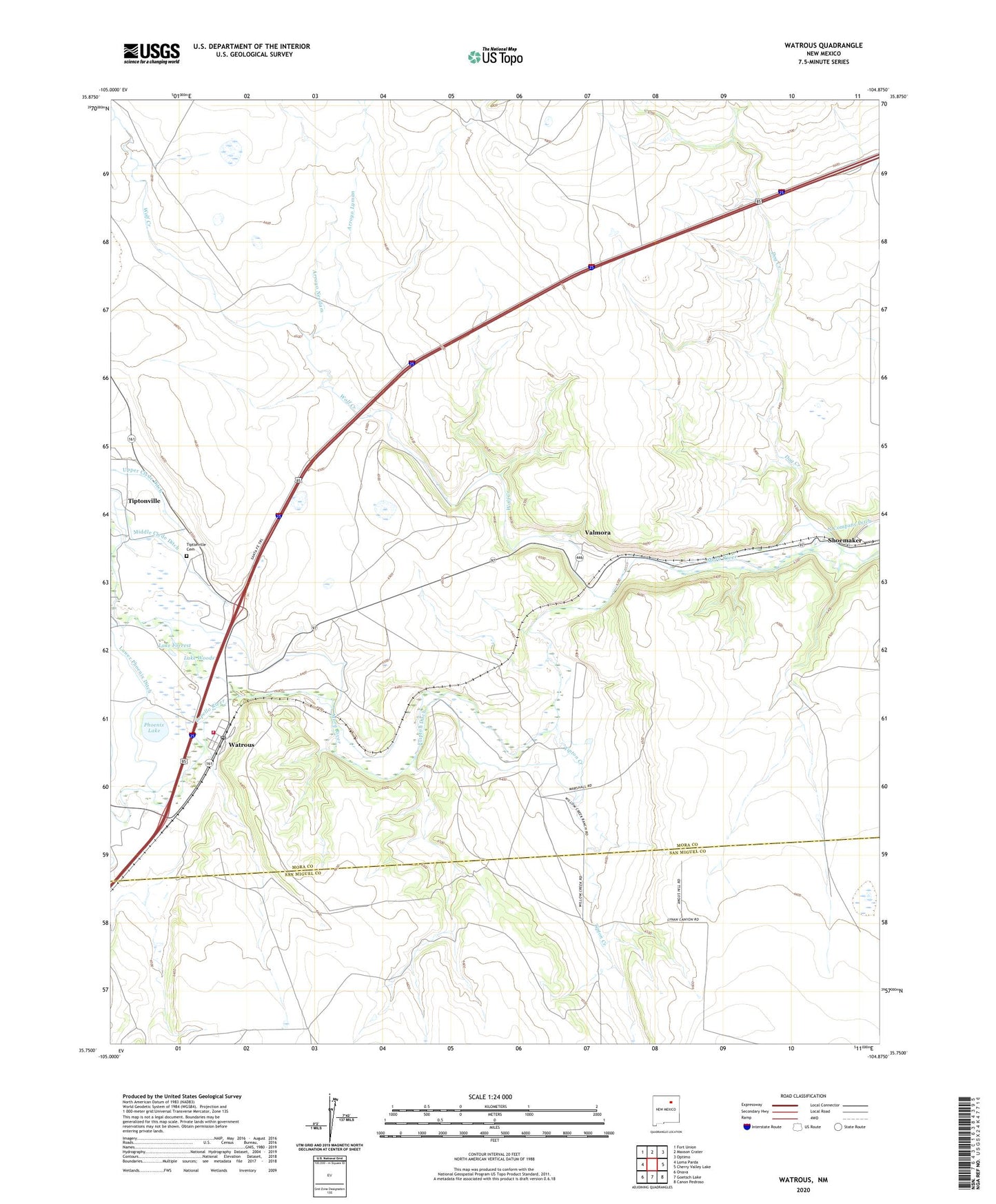 Watrous New Mexico US Topo Map Image