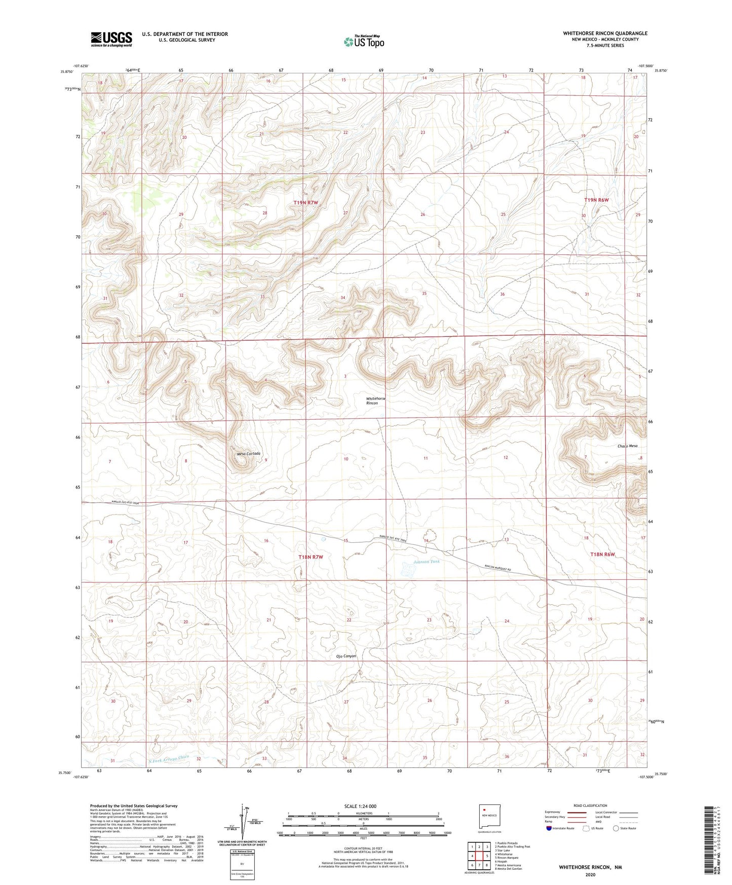 Whitehorse Rincon New Mexico US Topo Map Image