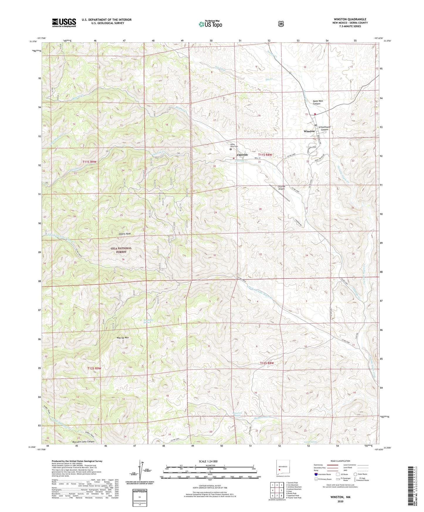 Winston New Mexico US Topo Map Image