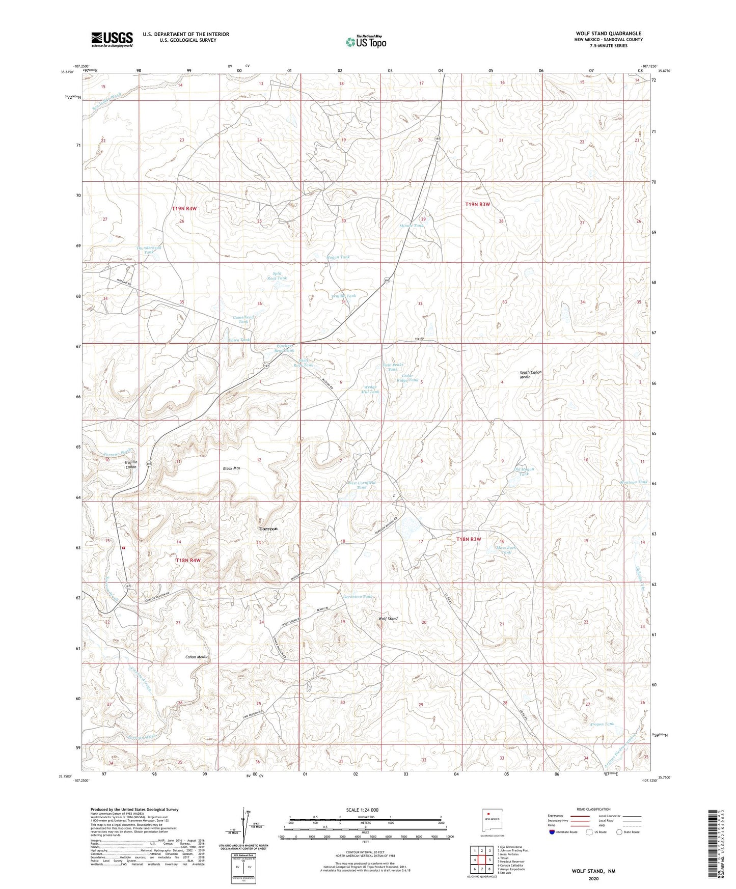Wolf Stand New Mexico US Topo Map Image