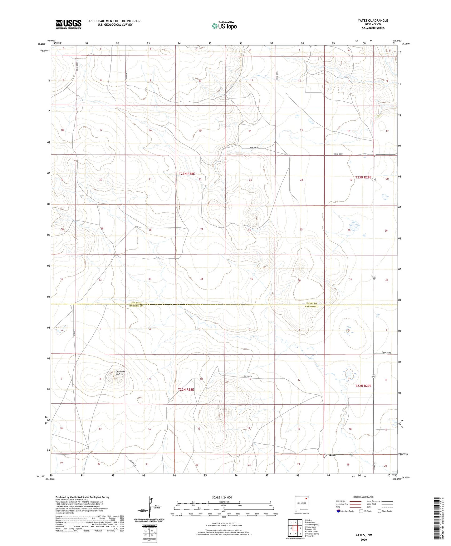 Yates New Mexico US Topo Map Image