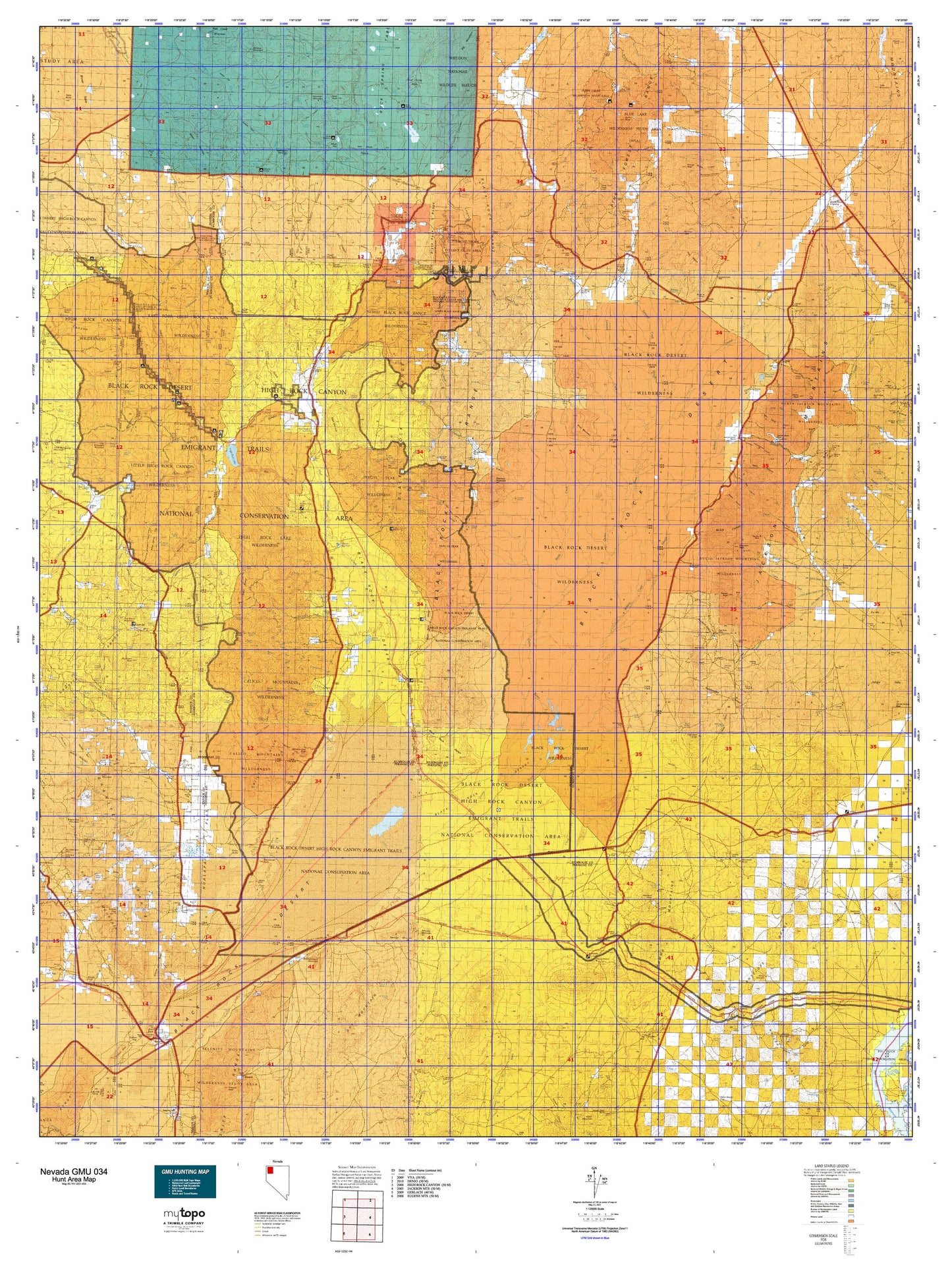 Nevada GMU 034 Map Image