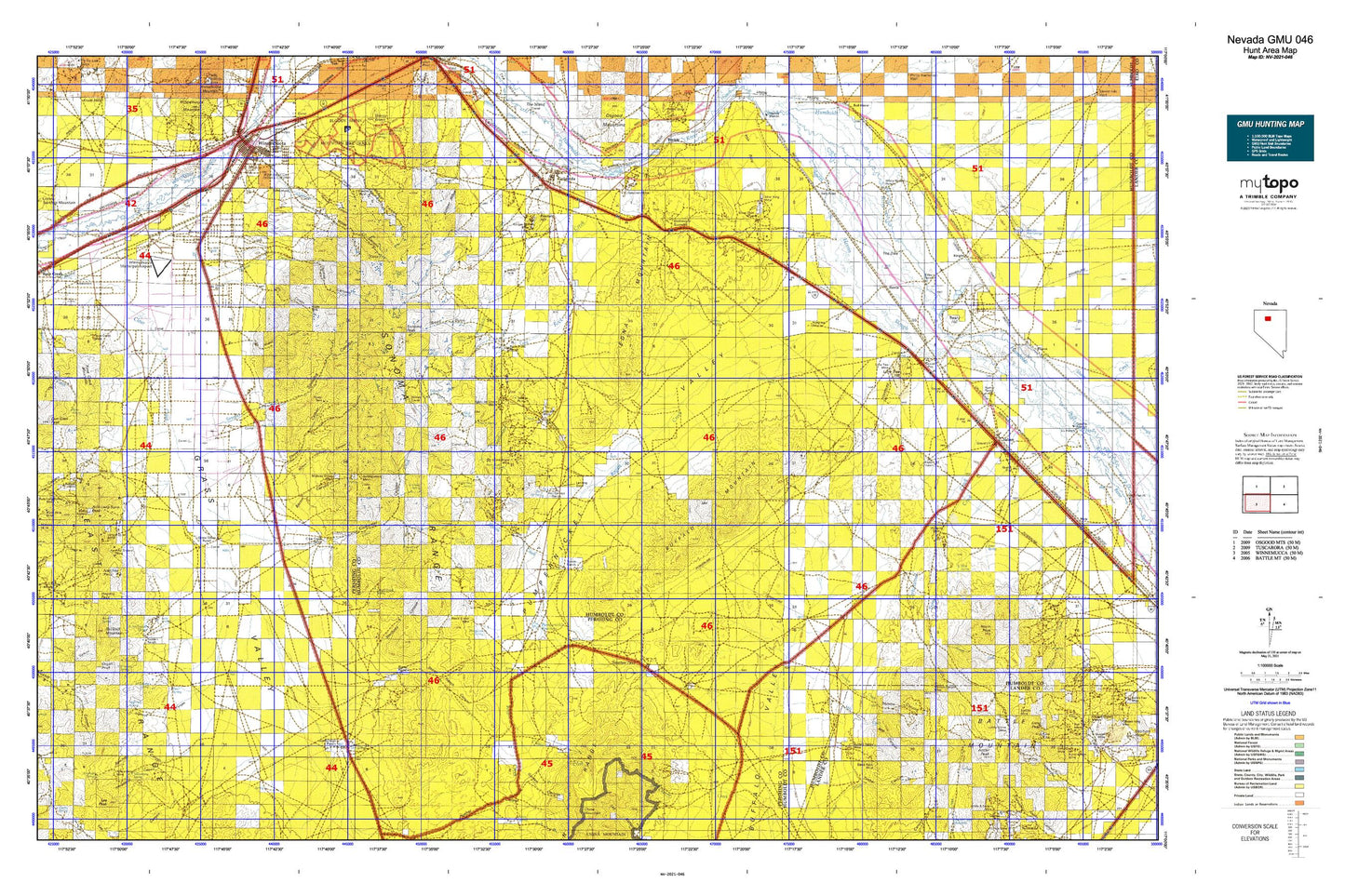 Nevada GMU 046 Map Image