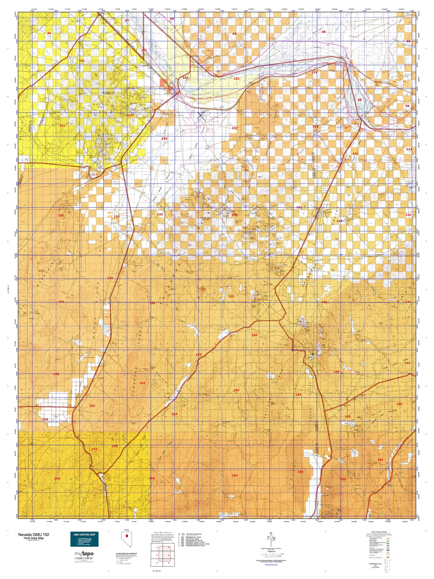 Nevada GMU 152 Map Image