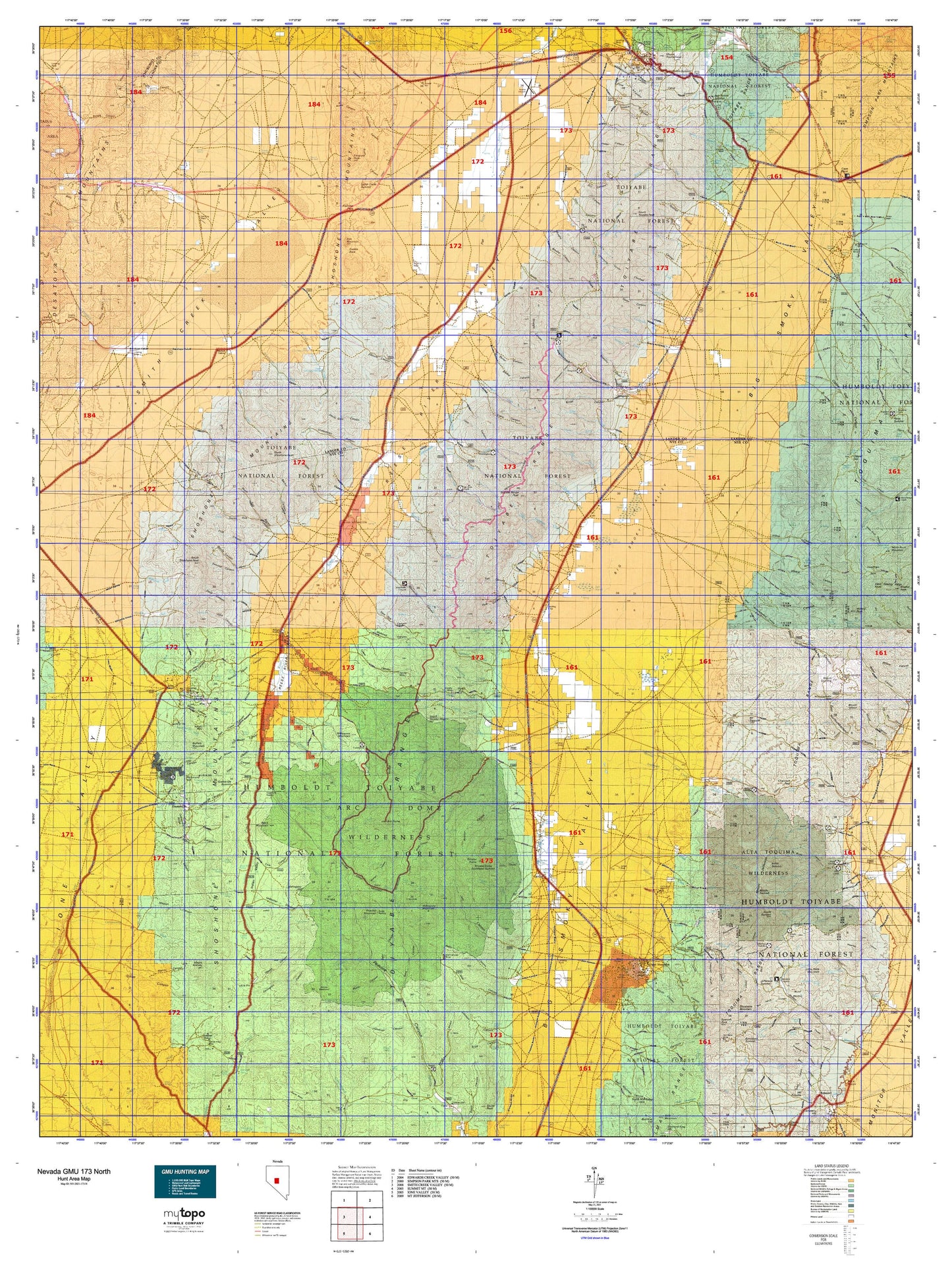 Nevada GMU 173 North Map Image