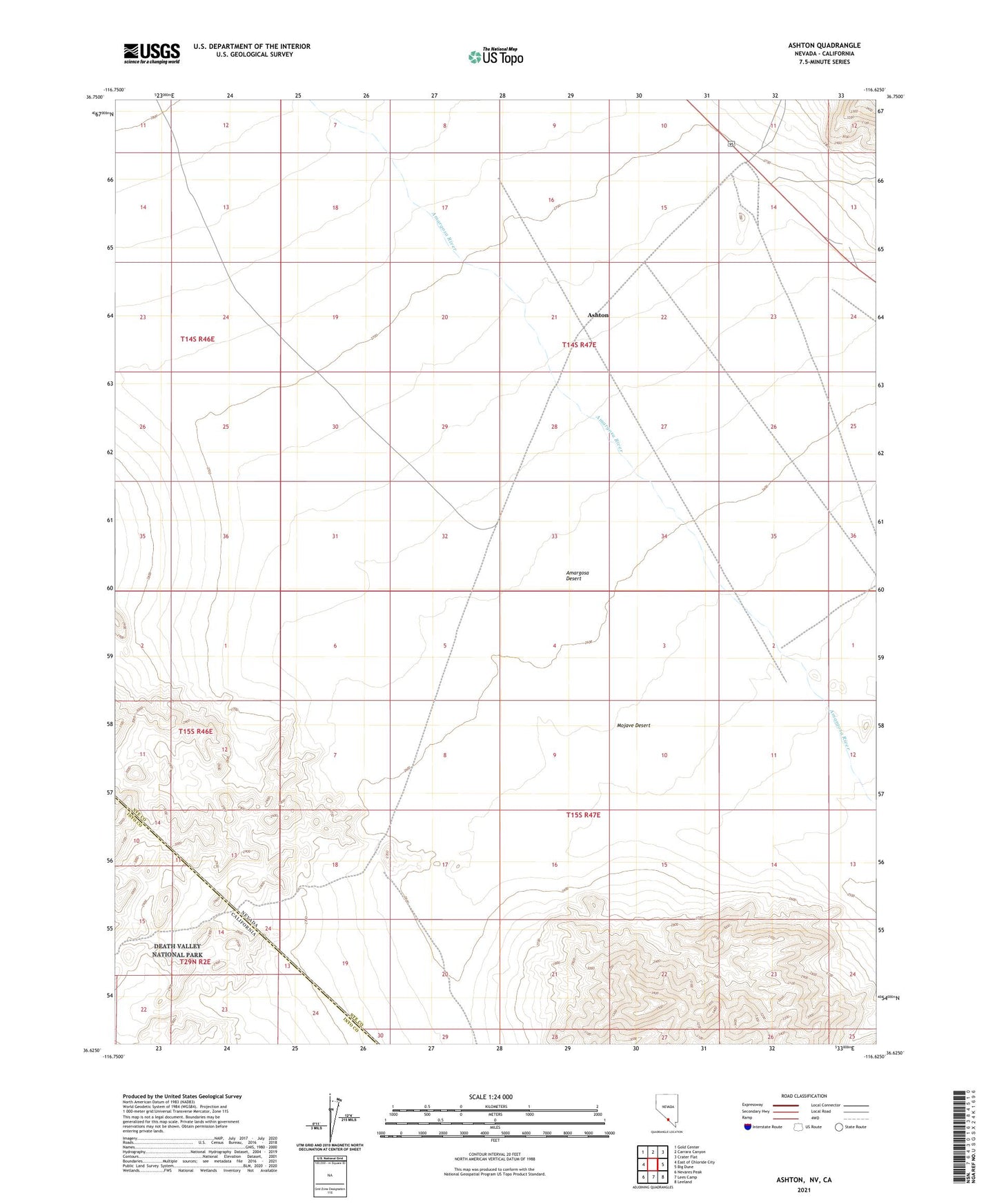 Ashton Nevada US Topo Map Image