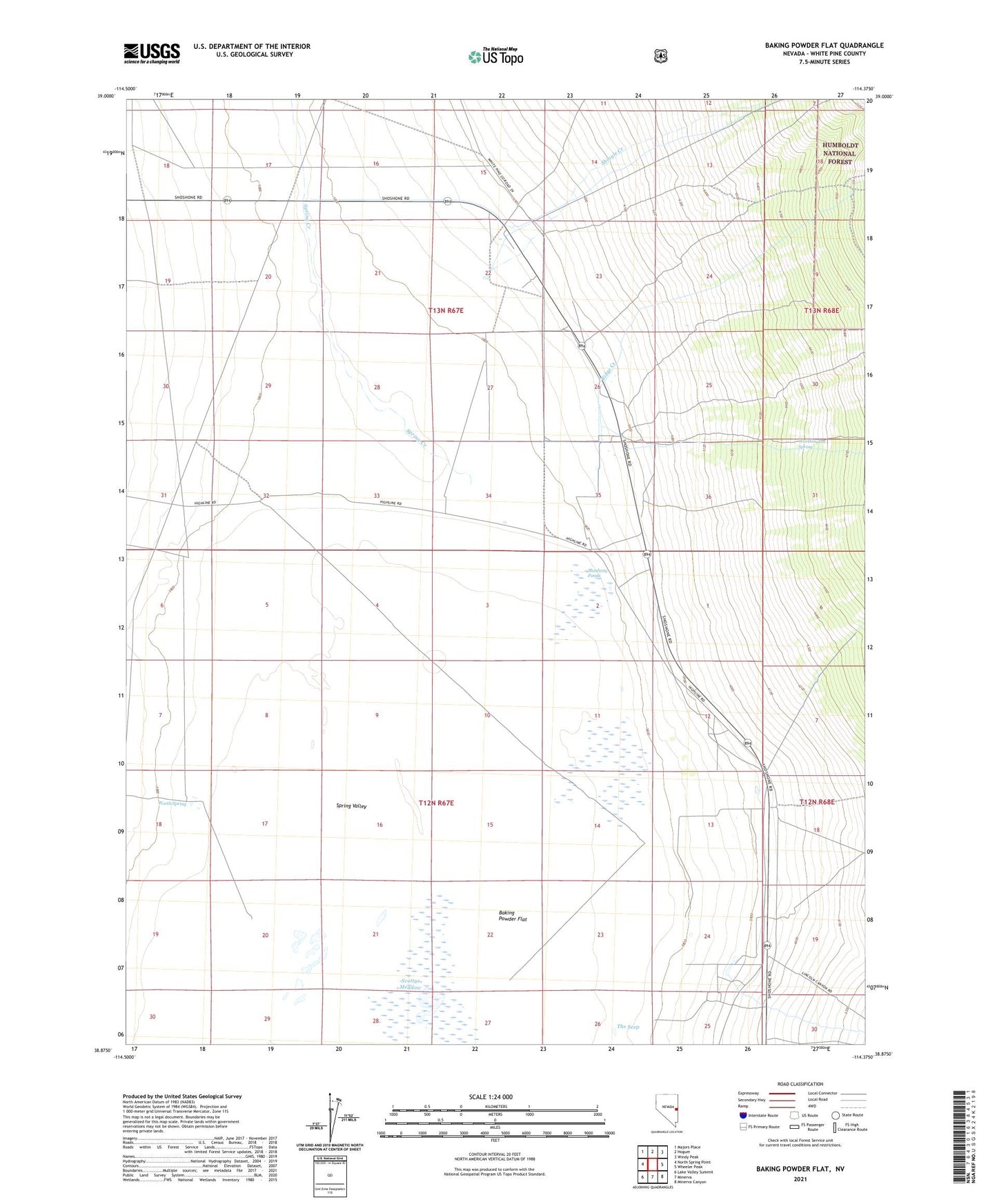 Baking Powder Flat Nevada US Topo Map Image