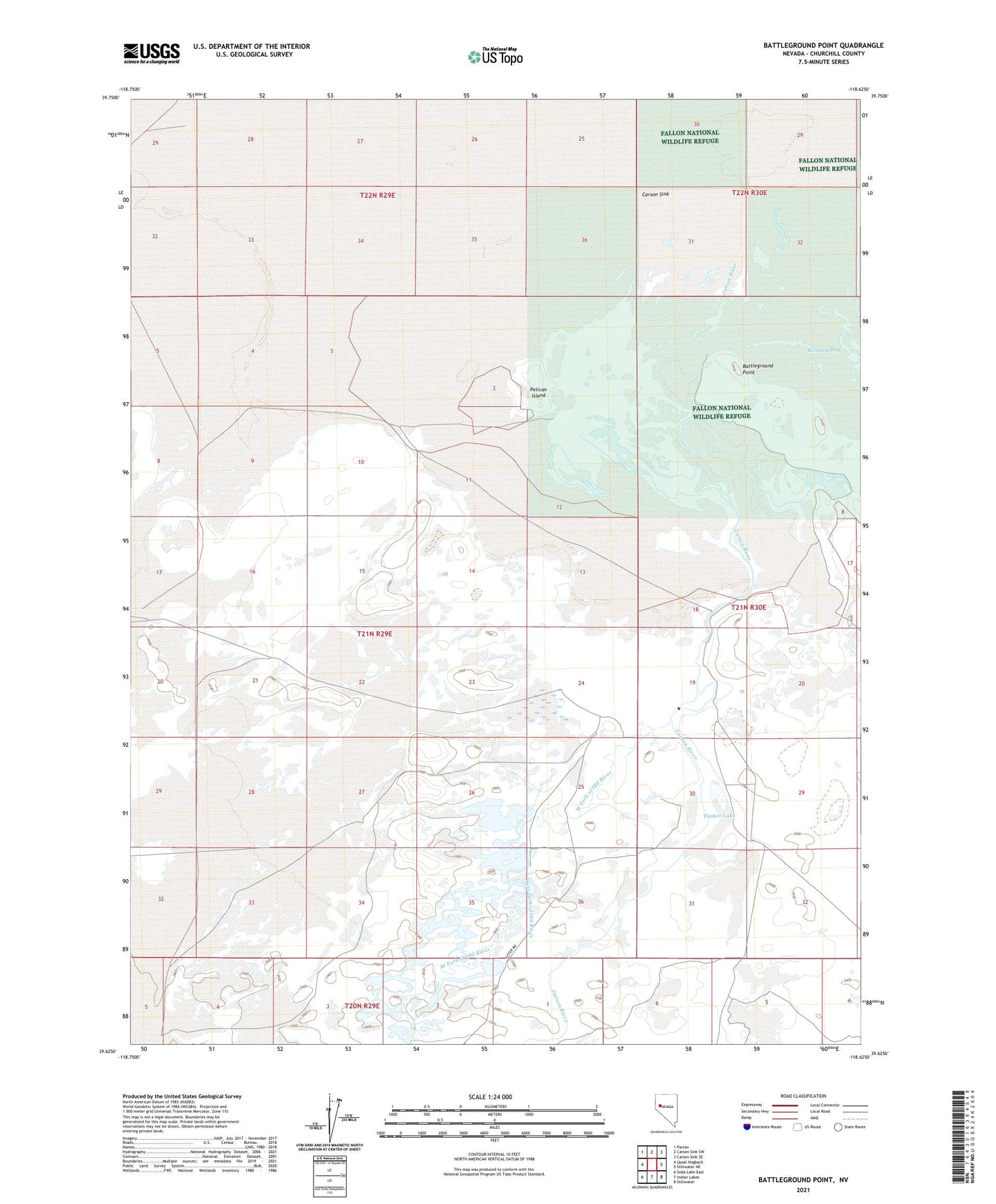 Battleground Point Nevada US Topo Map Image