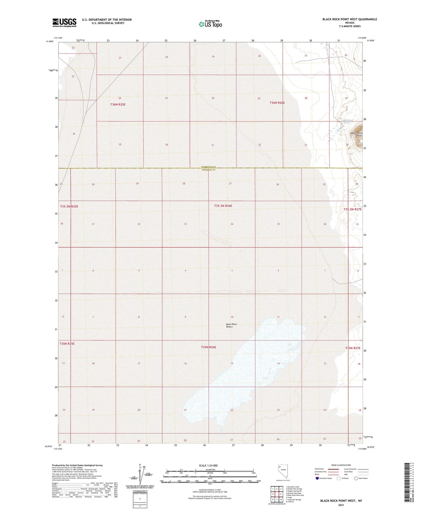 Black Rock Point West Nevada US Topo Map Image