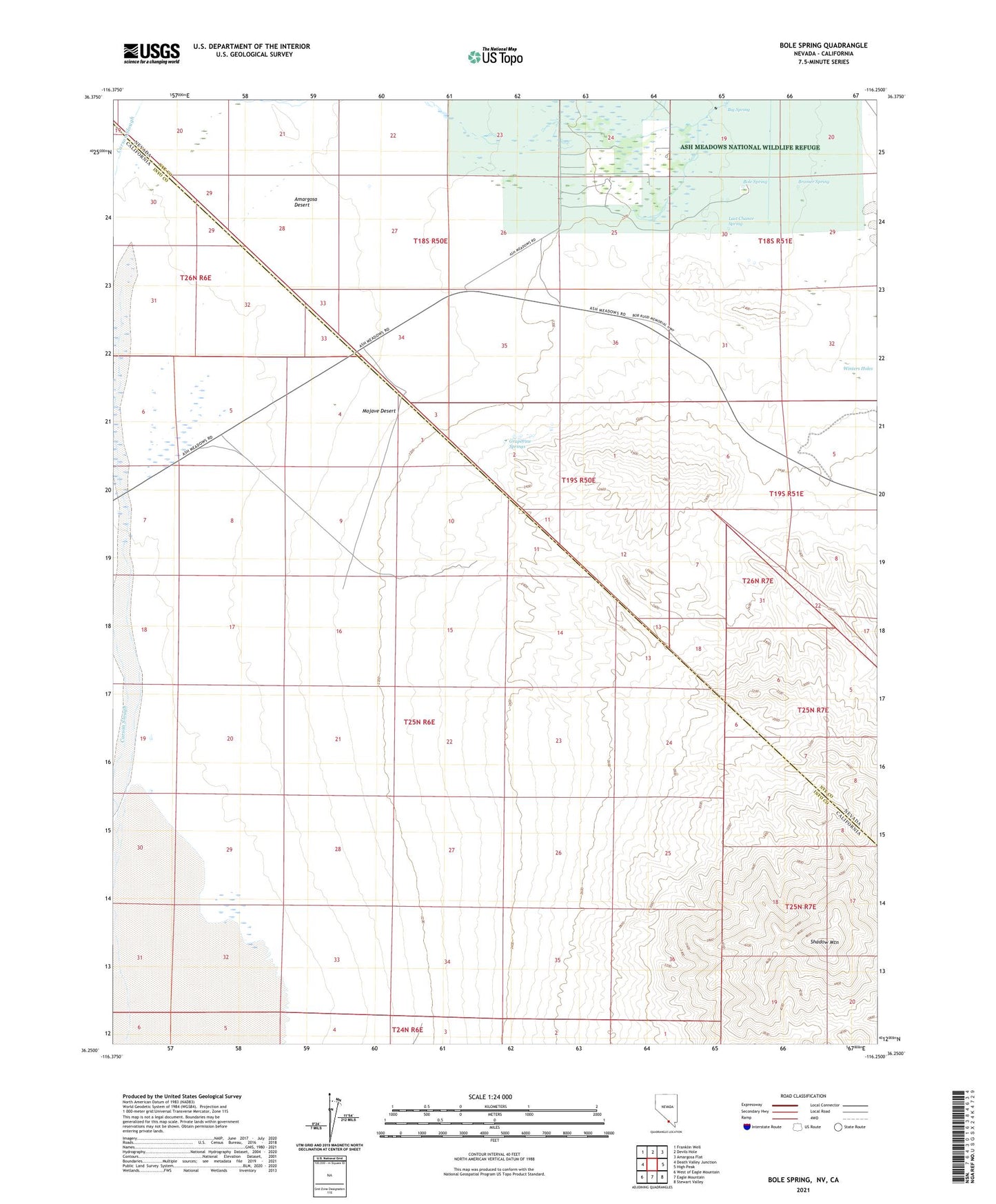 Bole Spring Nevada US Topo Map Image