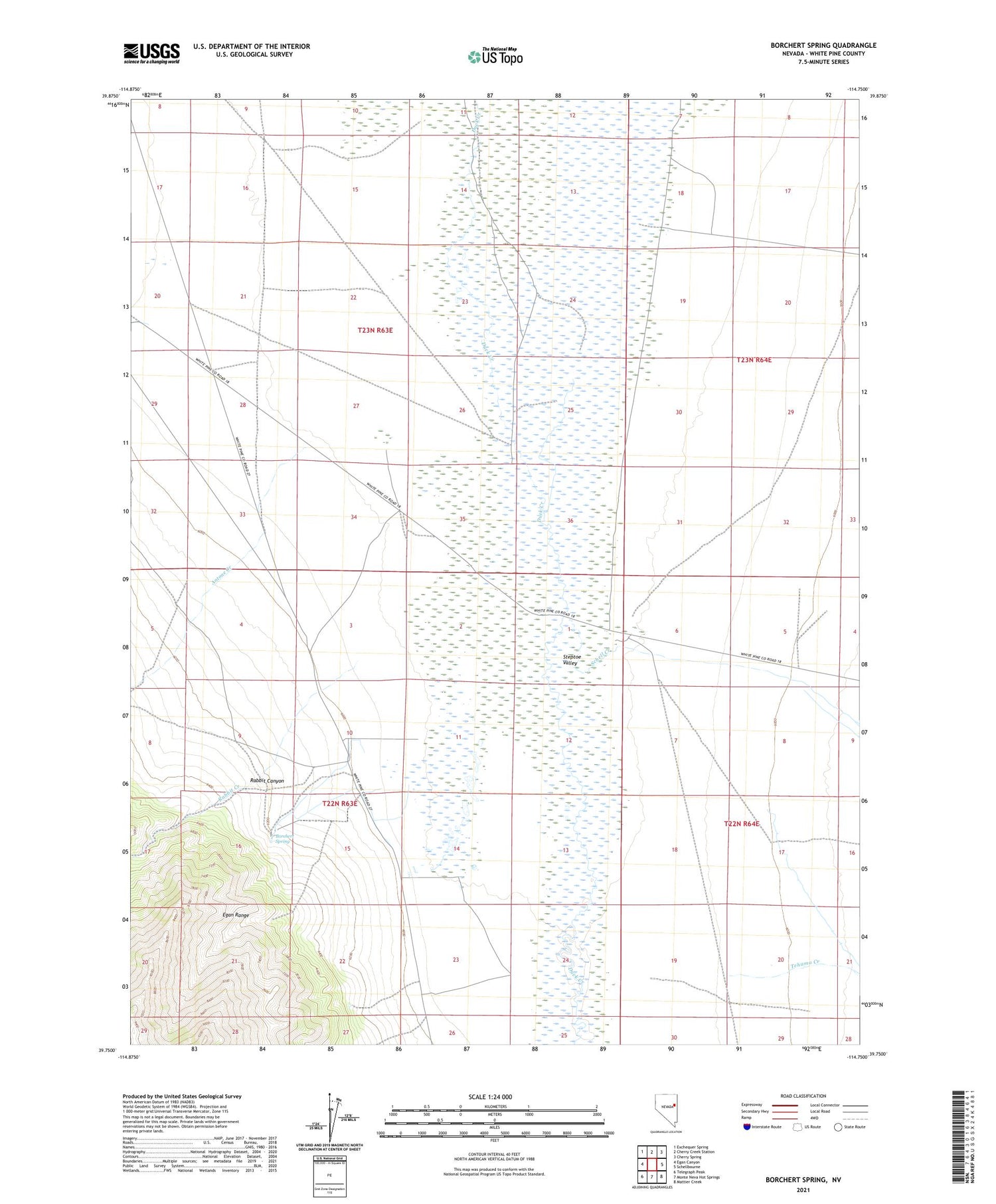 Borchert Spring Nevada US Topo Map Image