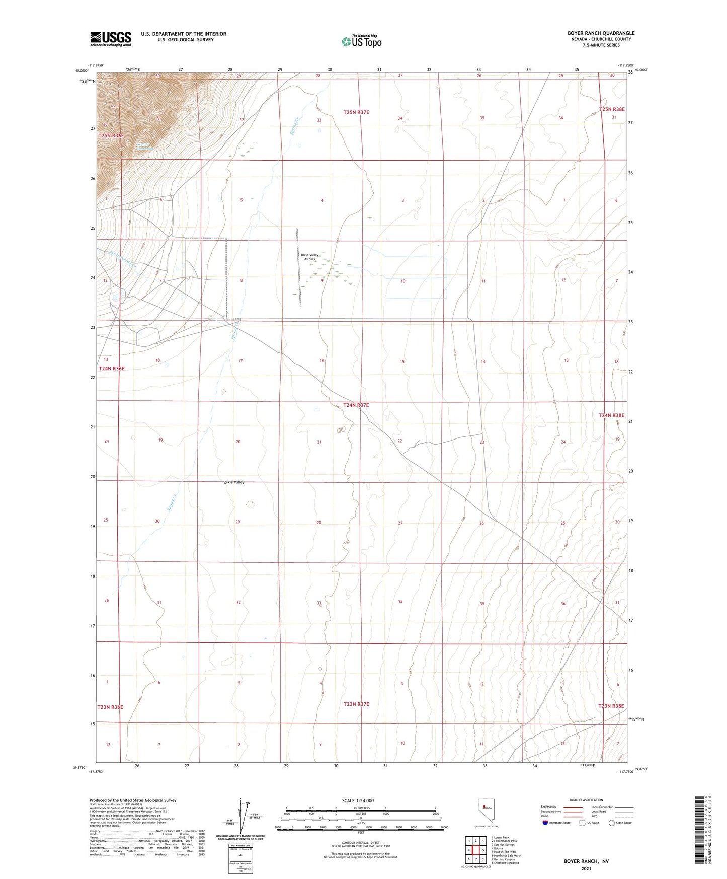 Boyer Ranch Nevada US Topo Map Image