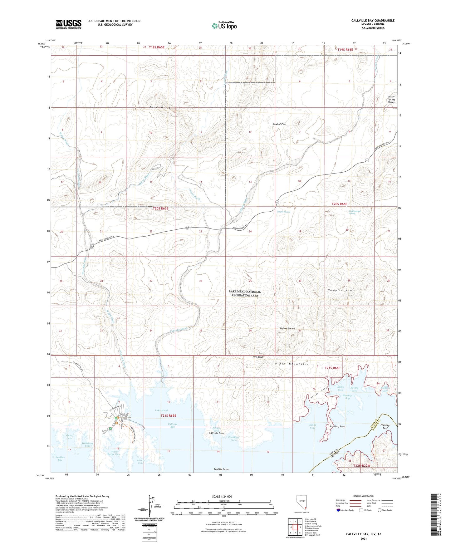 Callville Bay Nevada US Topo Map Image