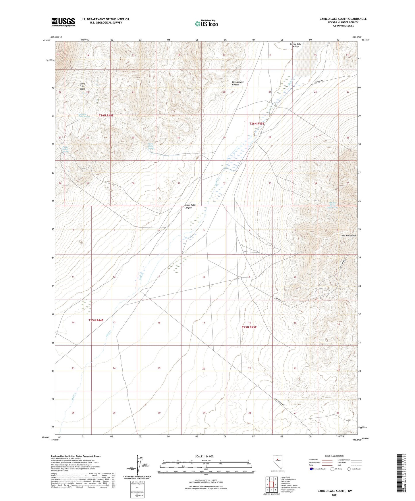Carico Lake South Nevada US Topo Map Image