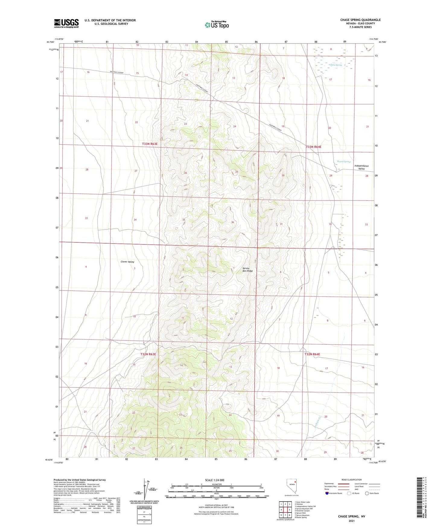 Chase Spring Nevada US Topo Map Image