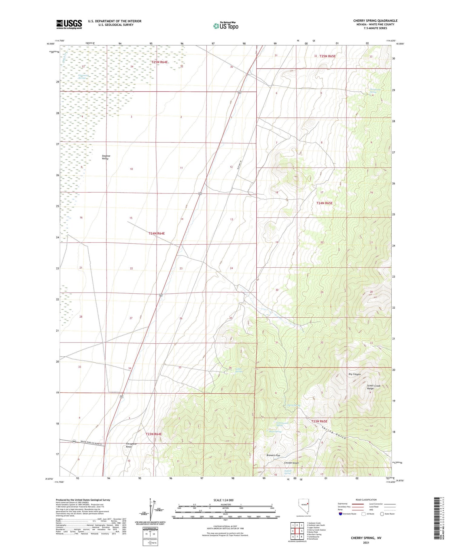 Cherry Spring Nevada US Topo Map Image