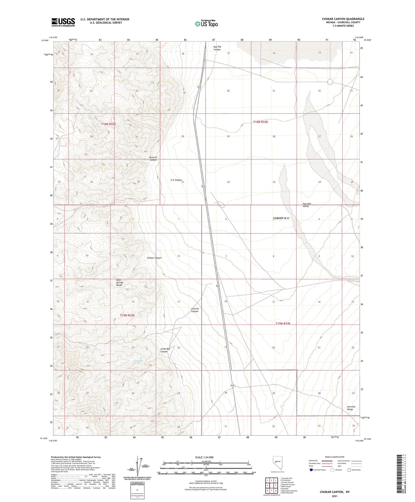 Chukar Canyon Nevada US Topo Map Image