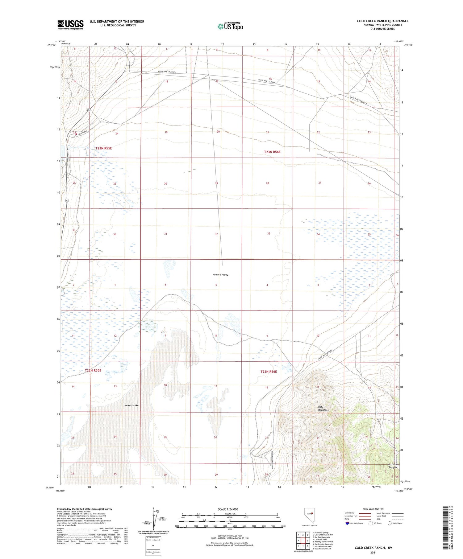 Cold Creek Ranch Nevada US Topo Map Image