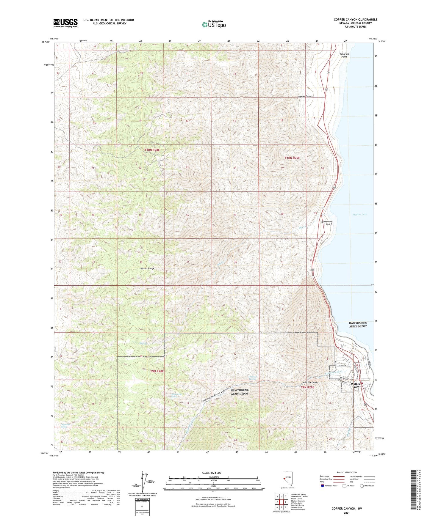 Copper Canyon Nevada US Topo Map Image