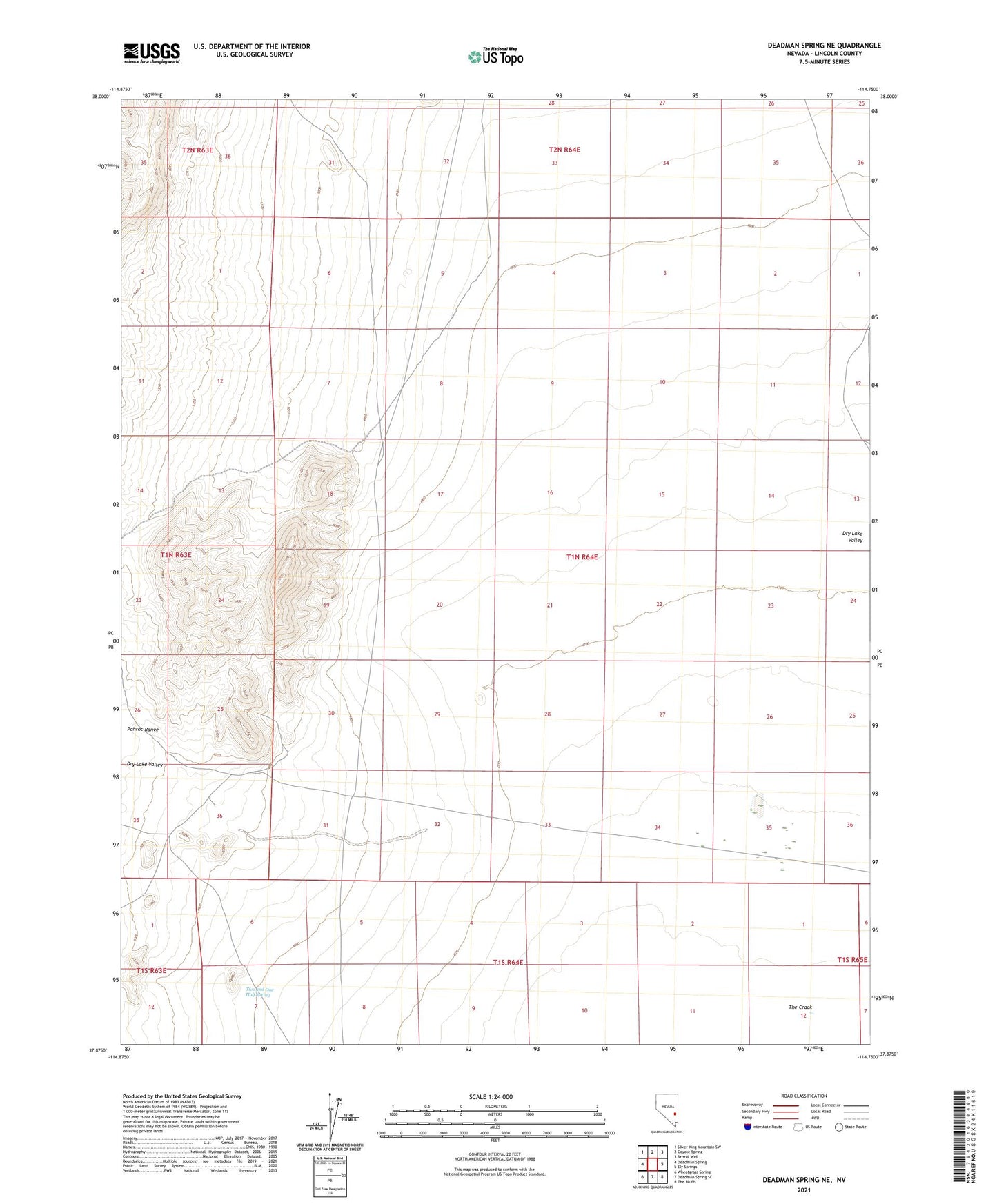 Deadman Spring NE Nevada US Topo Map Image