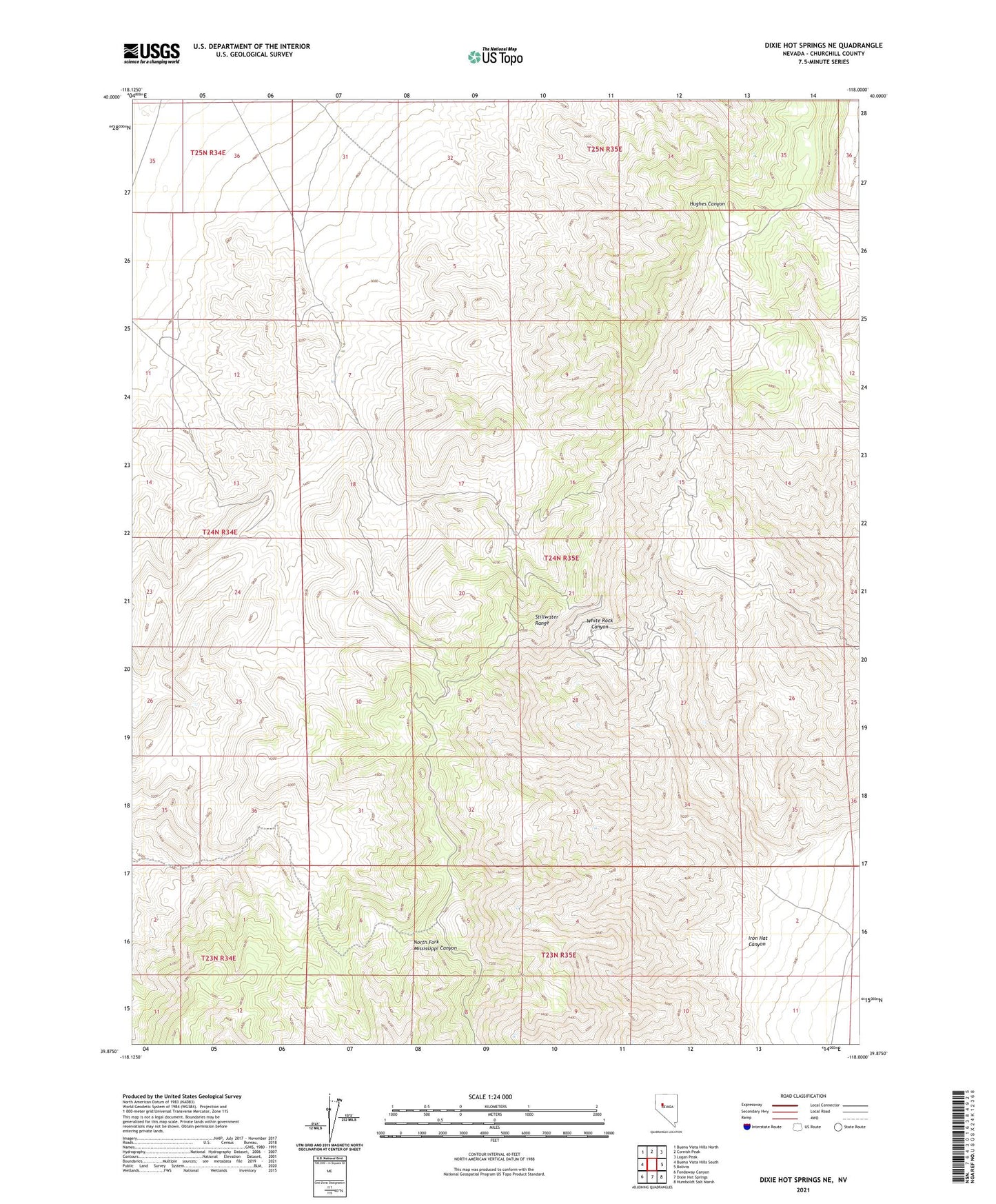 Dixie Hot Springs NE Nevada US Topo Map Image