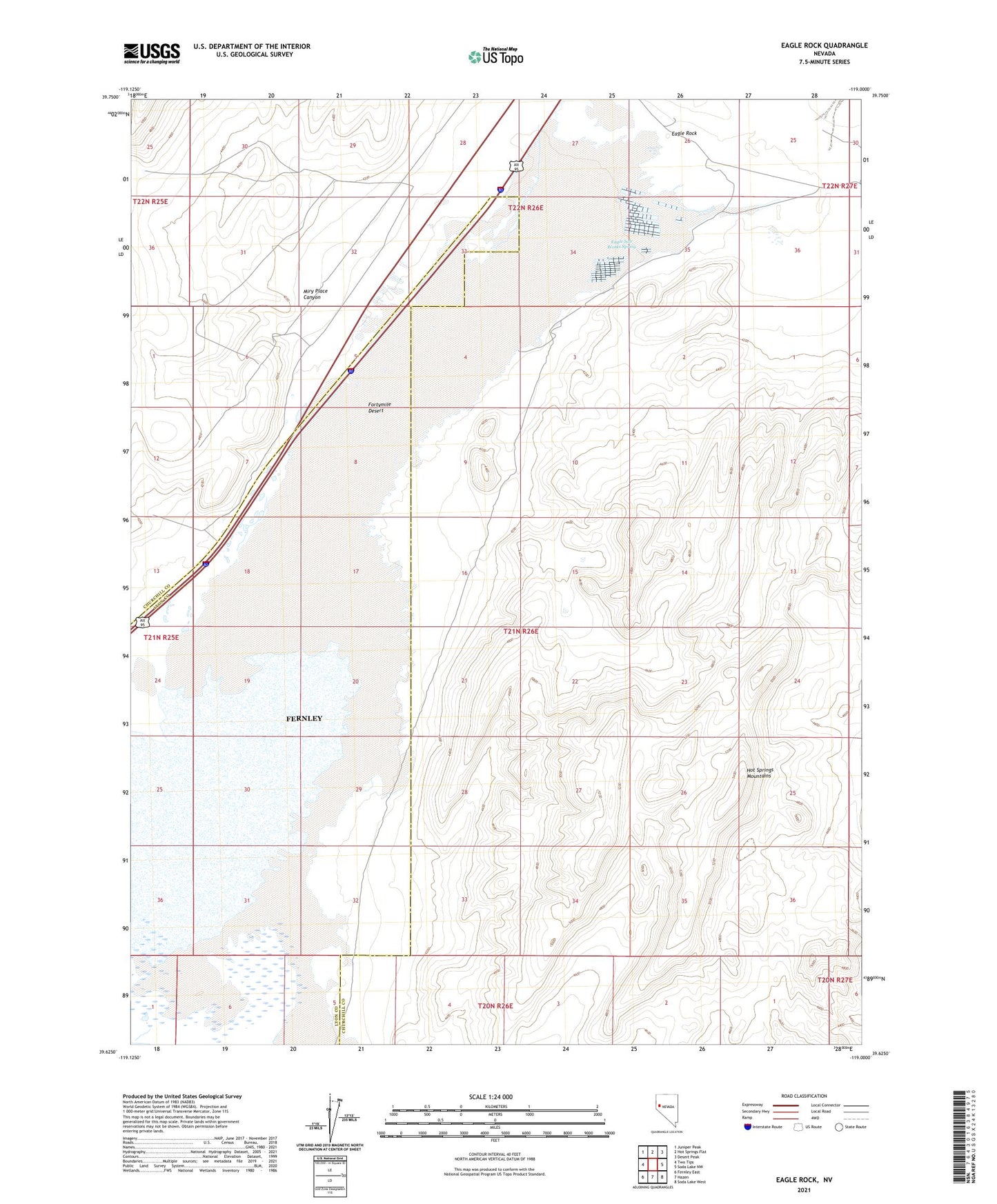Eagle Rock Nevada US Topo Map Image