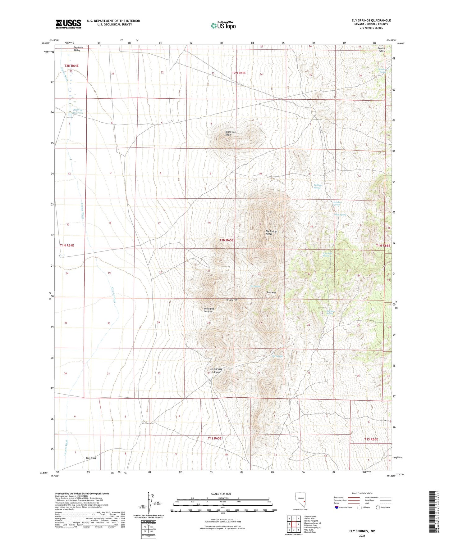 Ely Springs Nevada US Topo Map Image