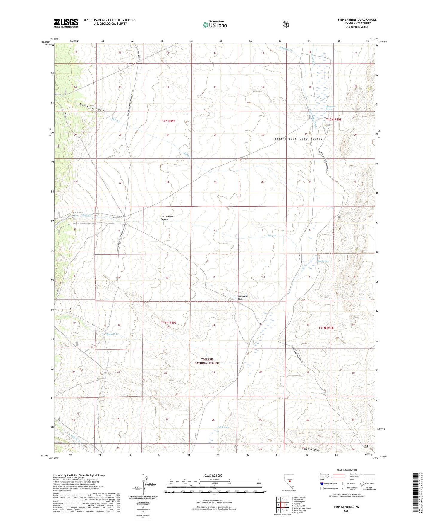 Fish Springs Nevada US Topo Map Image