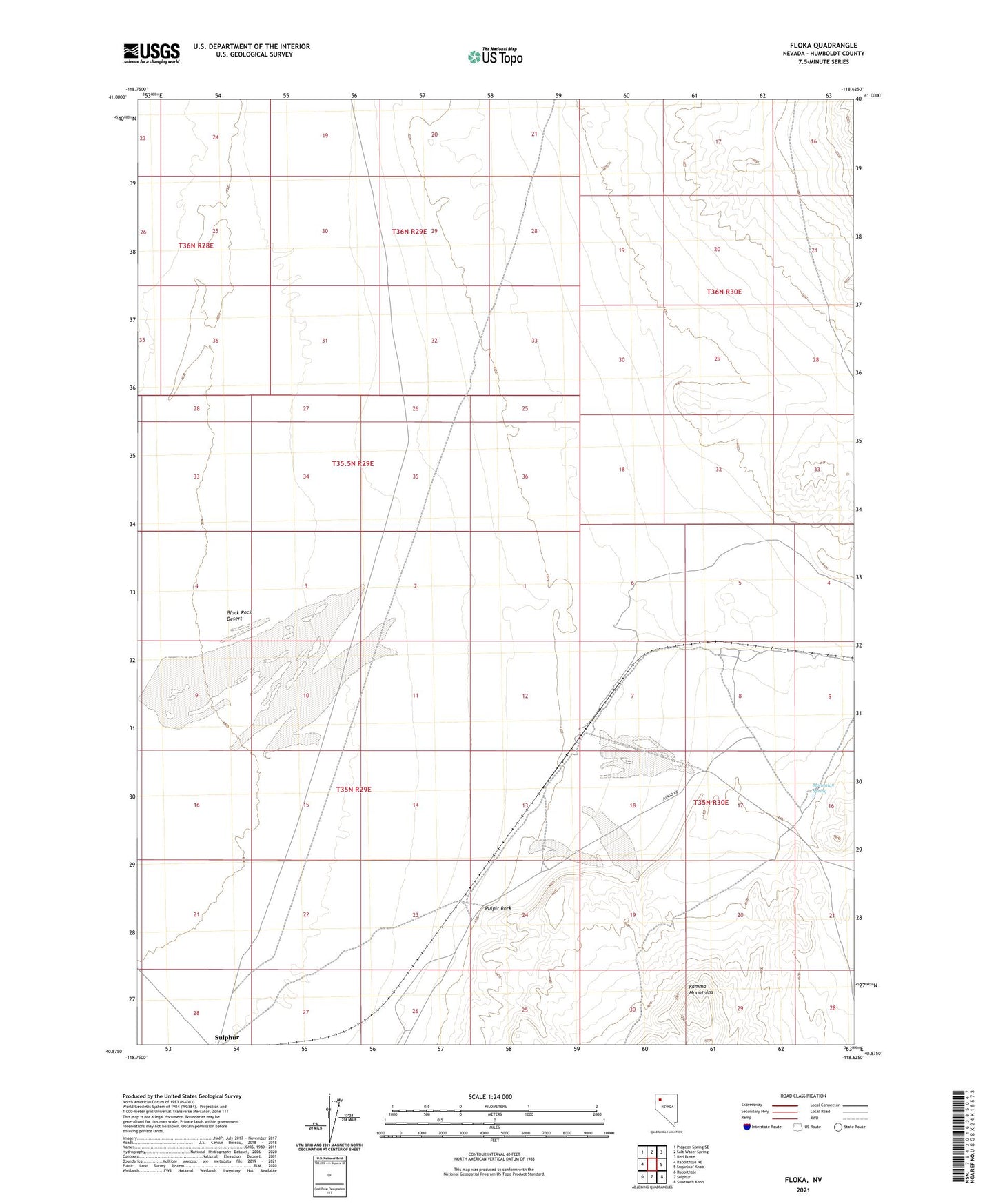 Floka Nevada US Topo Map Image