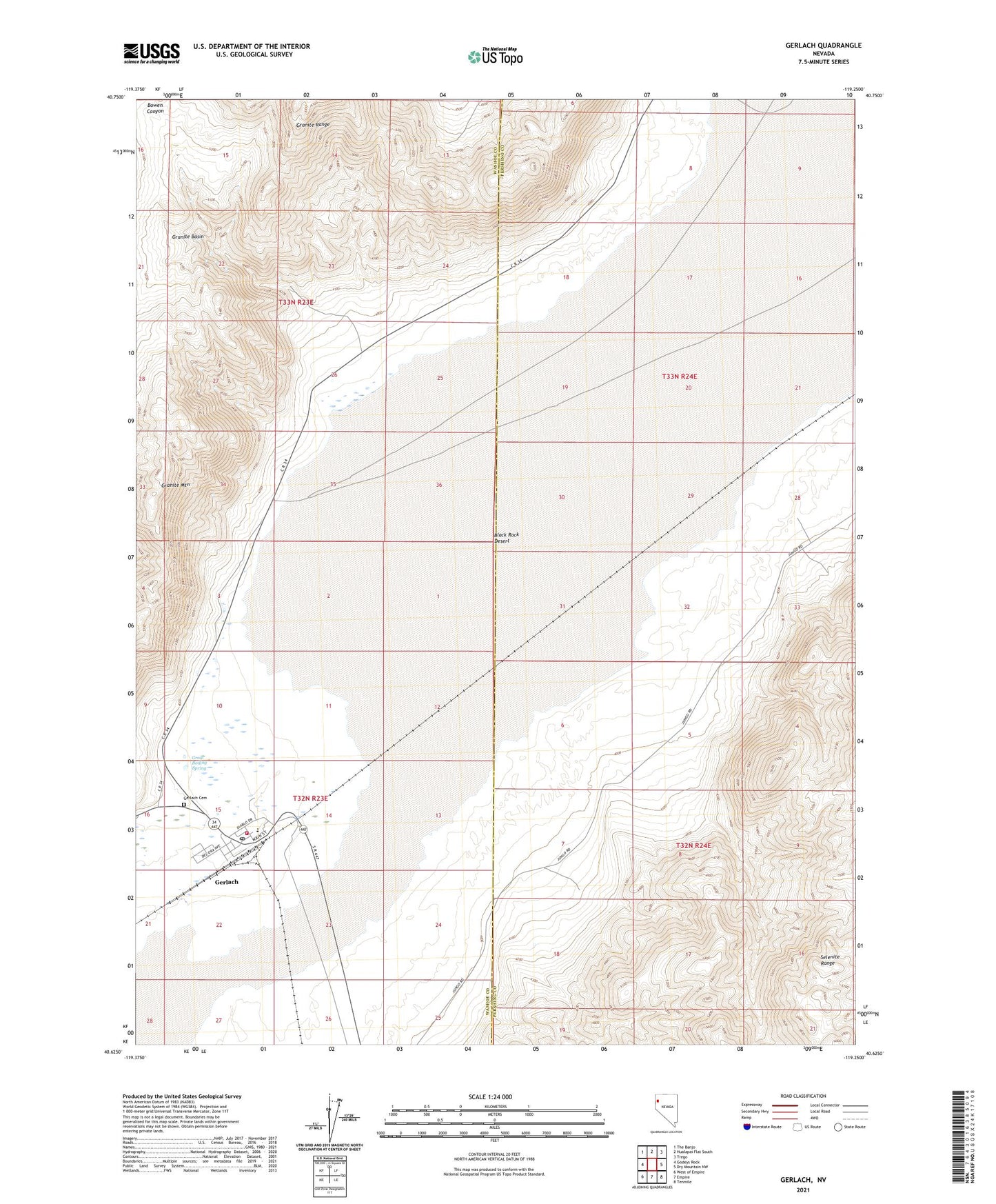 Gerlach Nevada US Topo Map Image