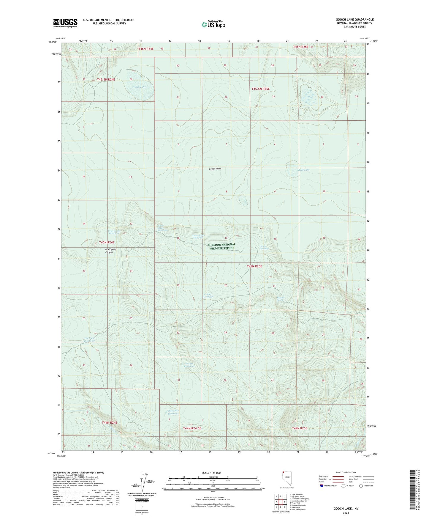 Gooch Lake Nevada US Topo Map Image