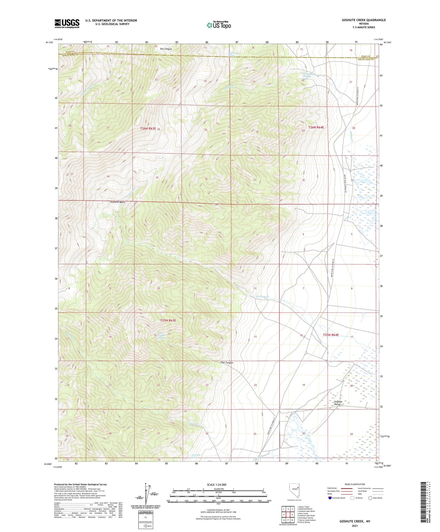 Goshute Creek Nevada US Topo Map Image