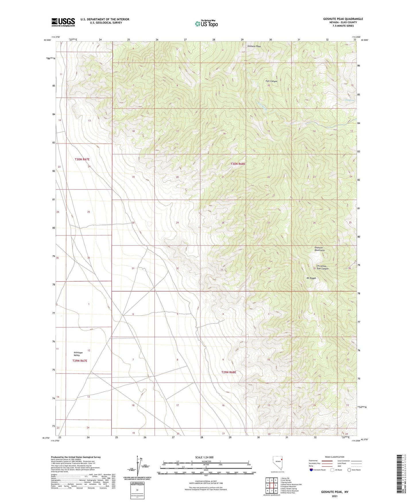 Goshute Peak Nevada US Topo Map Image