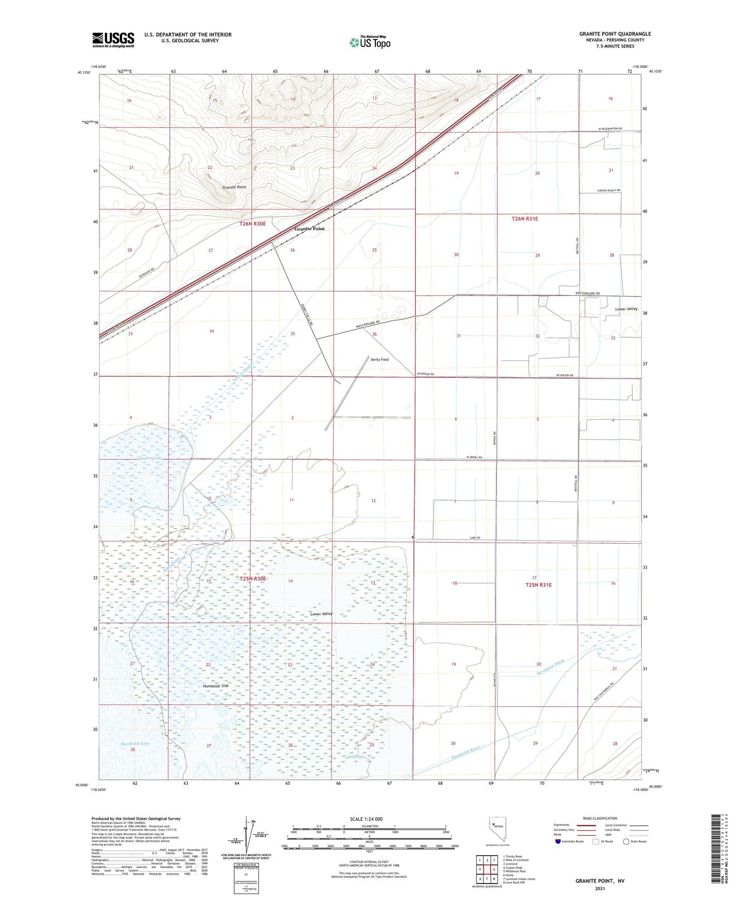 Granite Point Nevada US Topo Map Image
