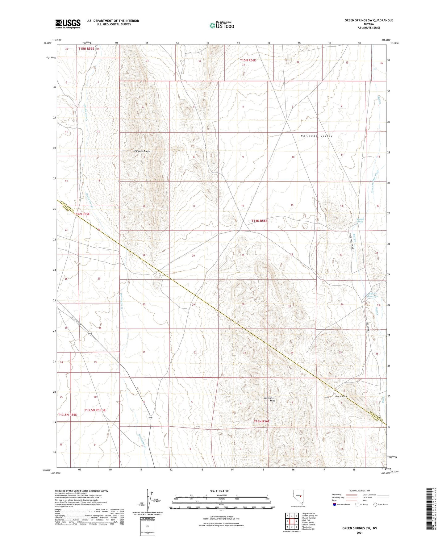 Green Springs SW Nevada US Topo Map Image
