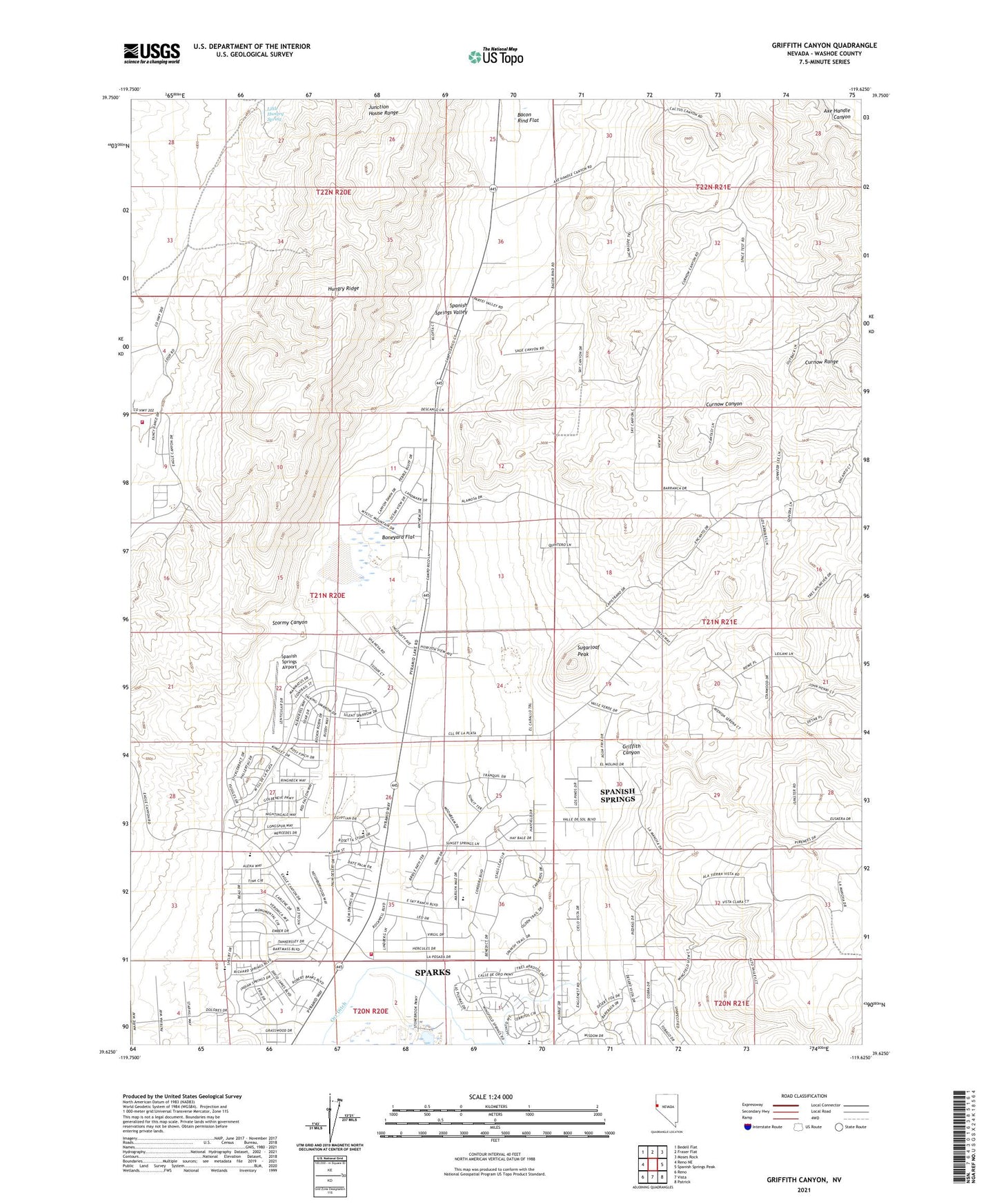 Griffith Canyon Nevada US Topo Map Image