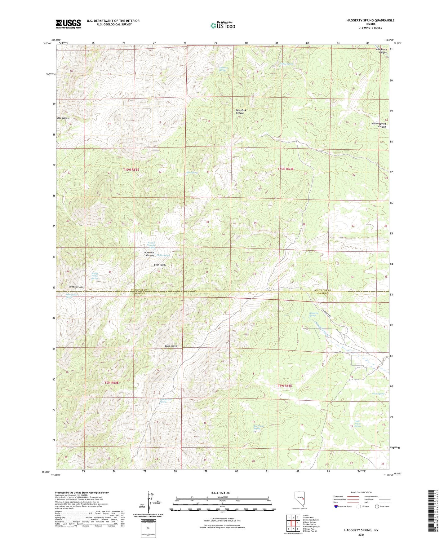 Haggerty Spring Nevada US Topo Map Image