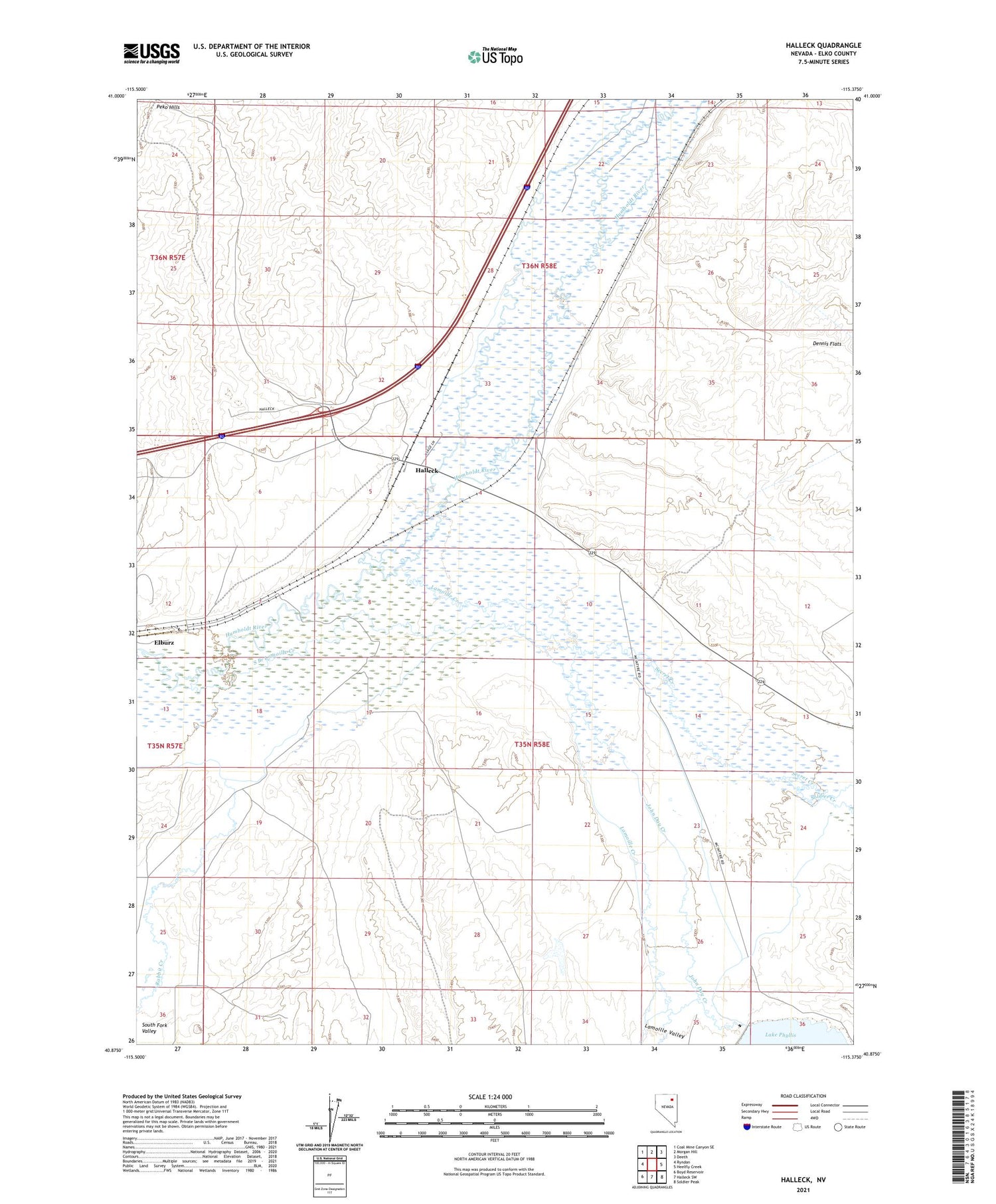 Halleck Nevada US Topo Map Image