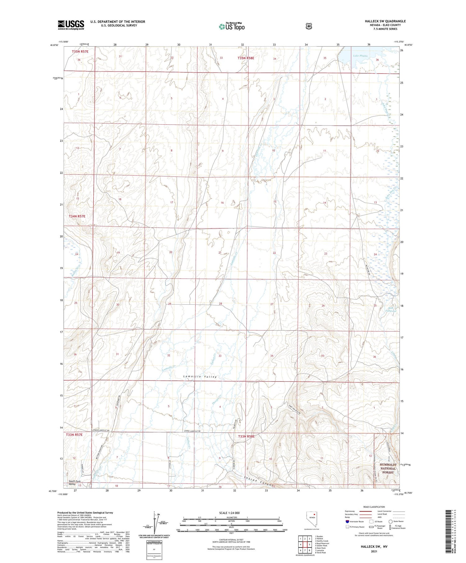 Halleck SW Nevada US Topo Map Image