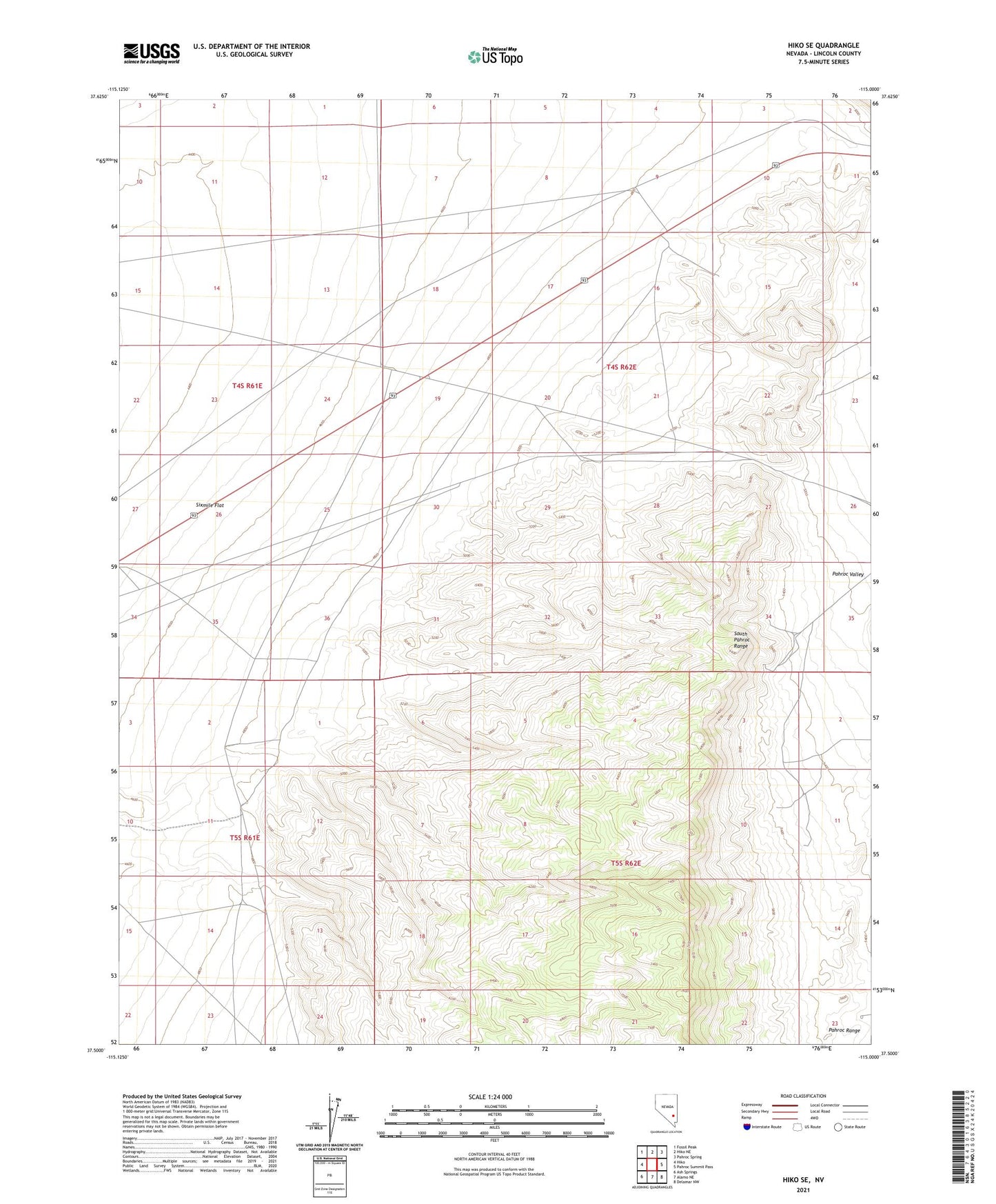 Hiko SE Nevada US Topo Map Image